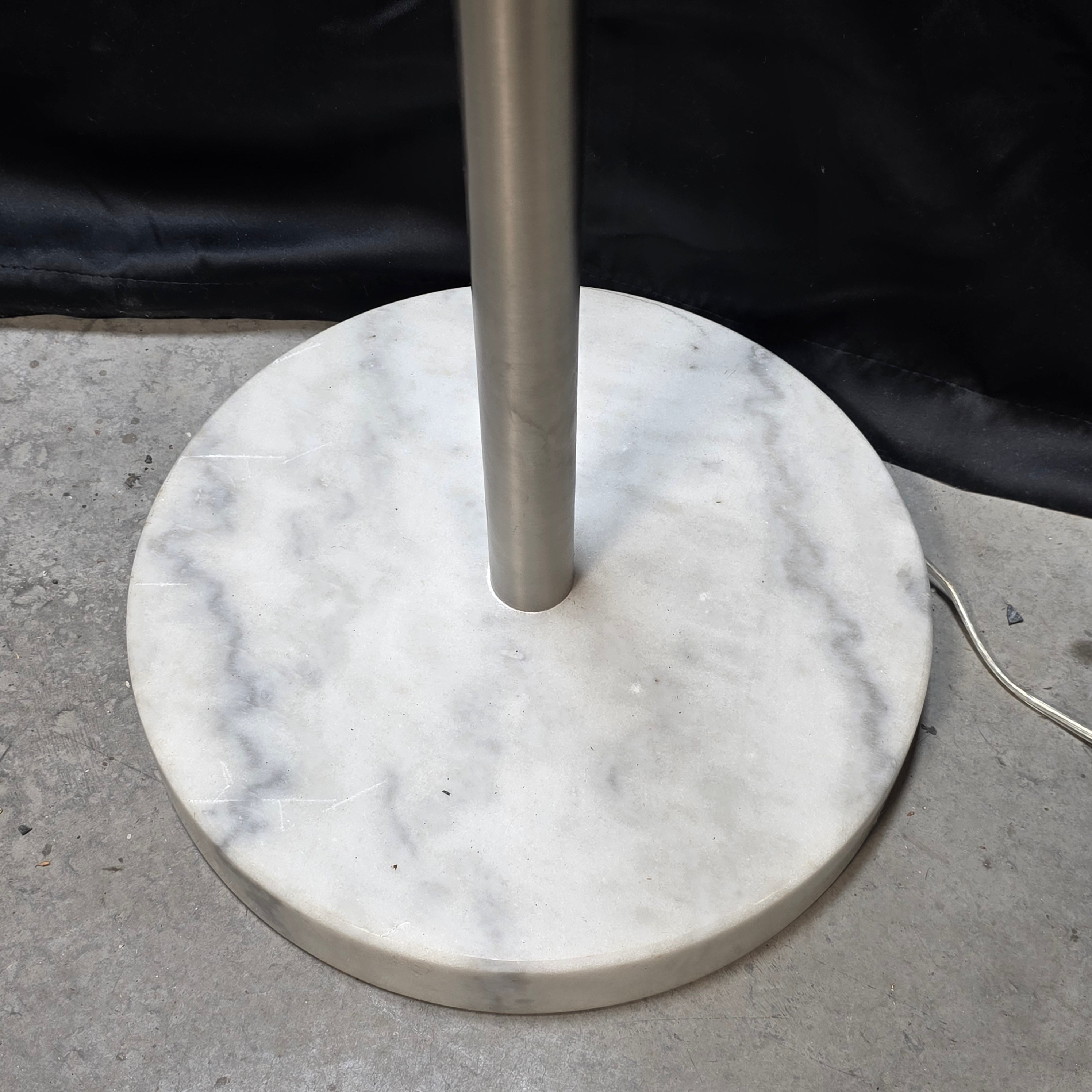 Metro Metal Globes Brushed Nickel Three Lights Arc Floor Lamp with Marble Base 39"x52"x71"