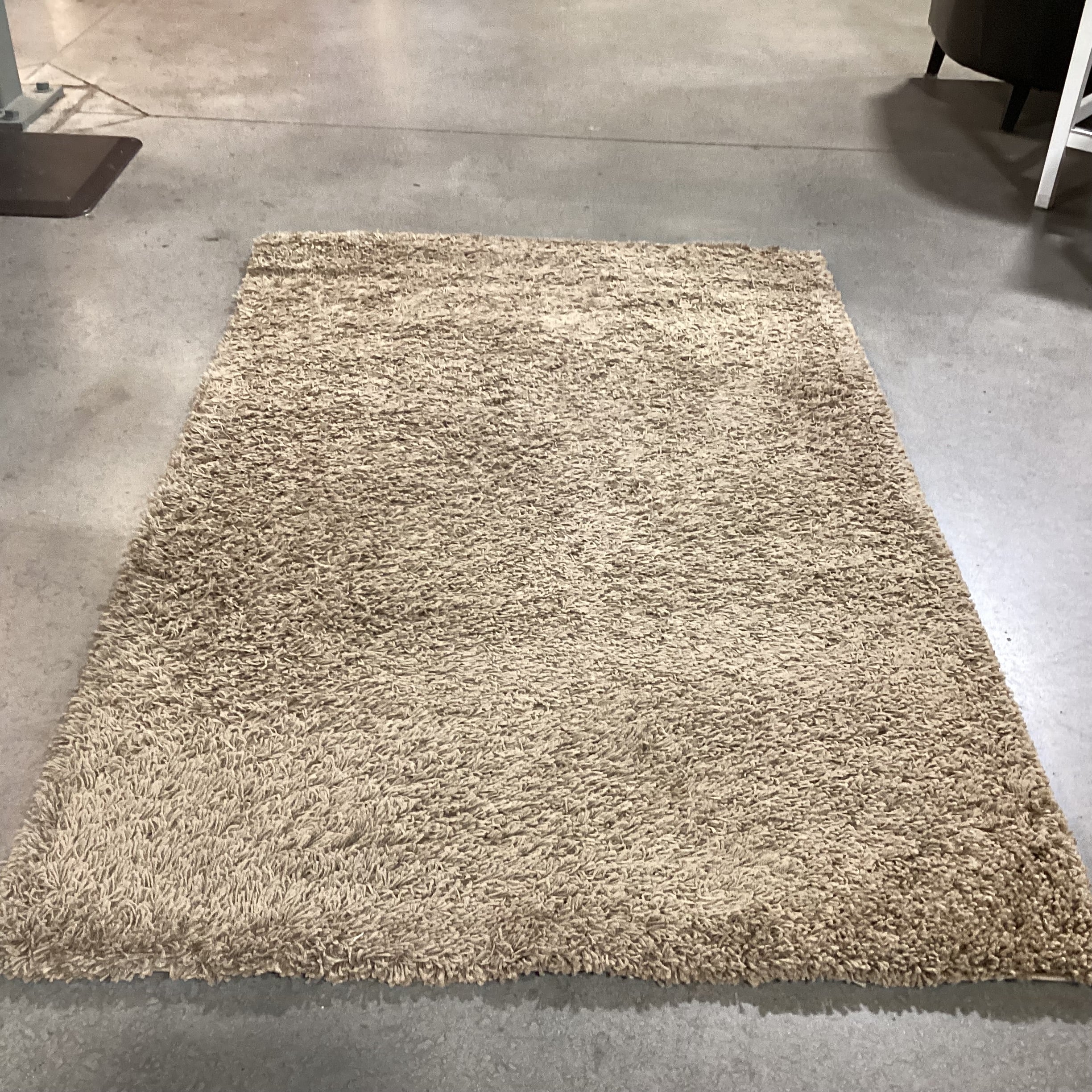 Unique Loom Solo Solid Sandy Brown Shag Rug 4'x 6'
