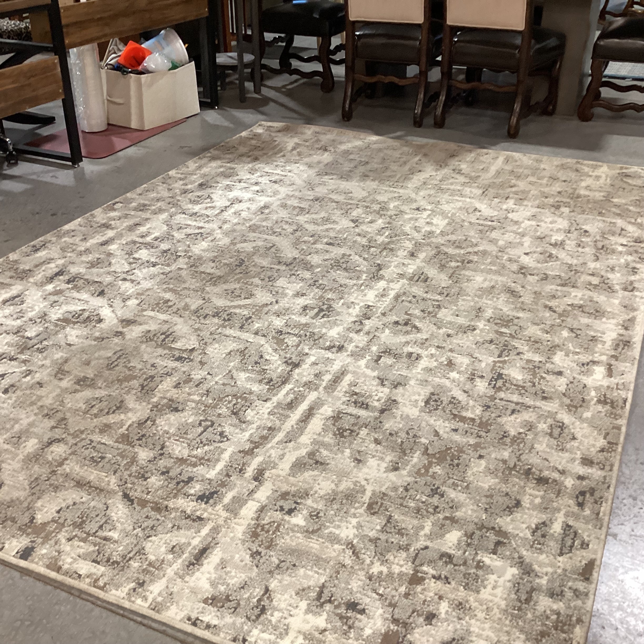 Threshold Elliot Geo Grey Taupe Beige Raised Texture Rug 7'x 10'