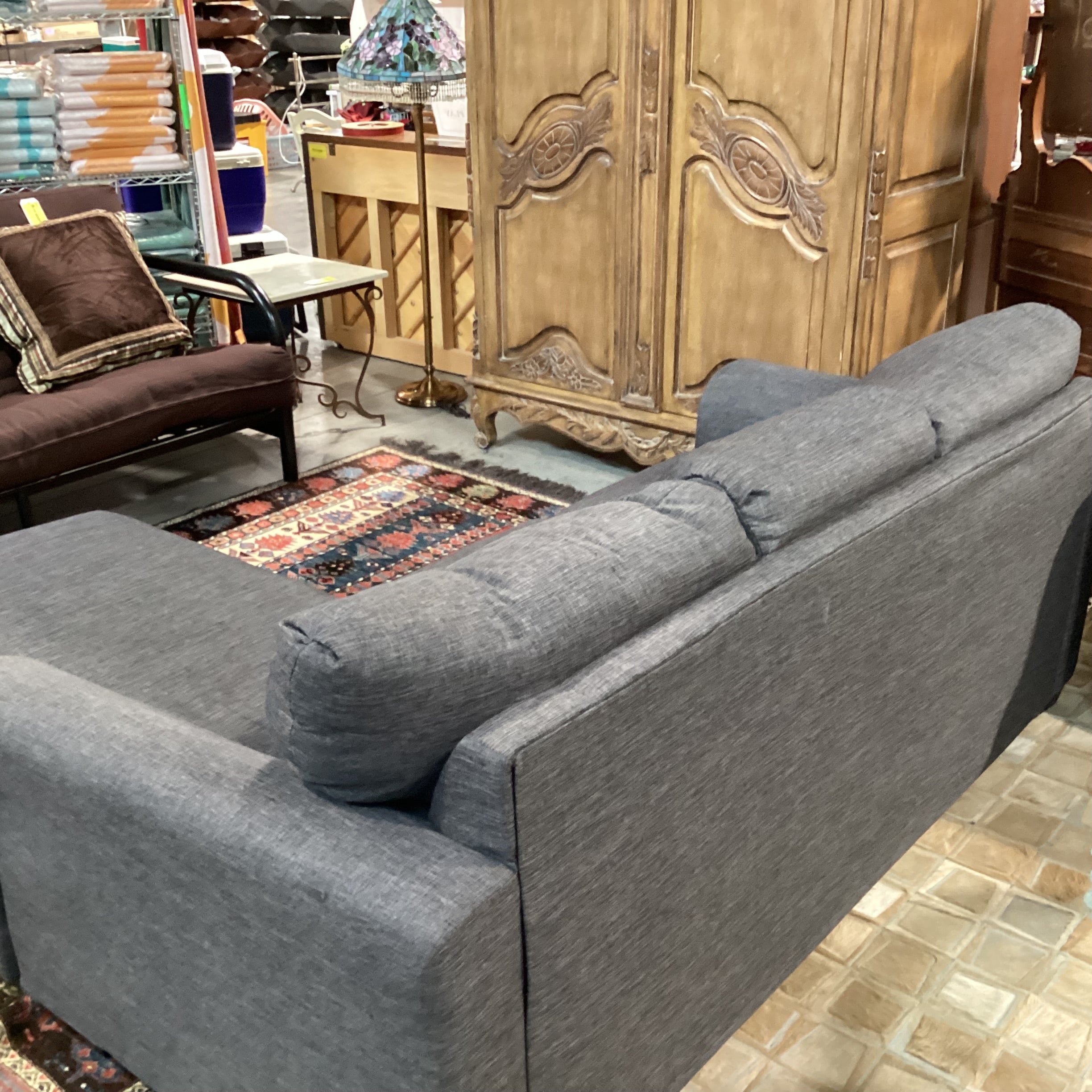 Charcoal Woven 2 Piece with Left or Right Chaise Sectional 81"x 68"x 37"x 36"