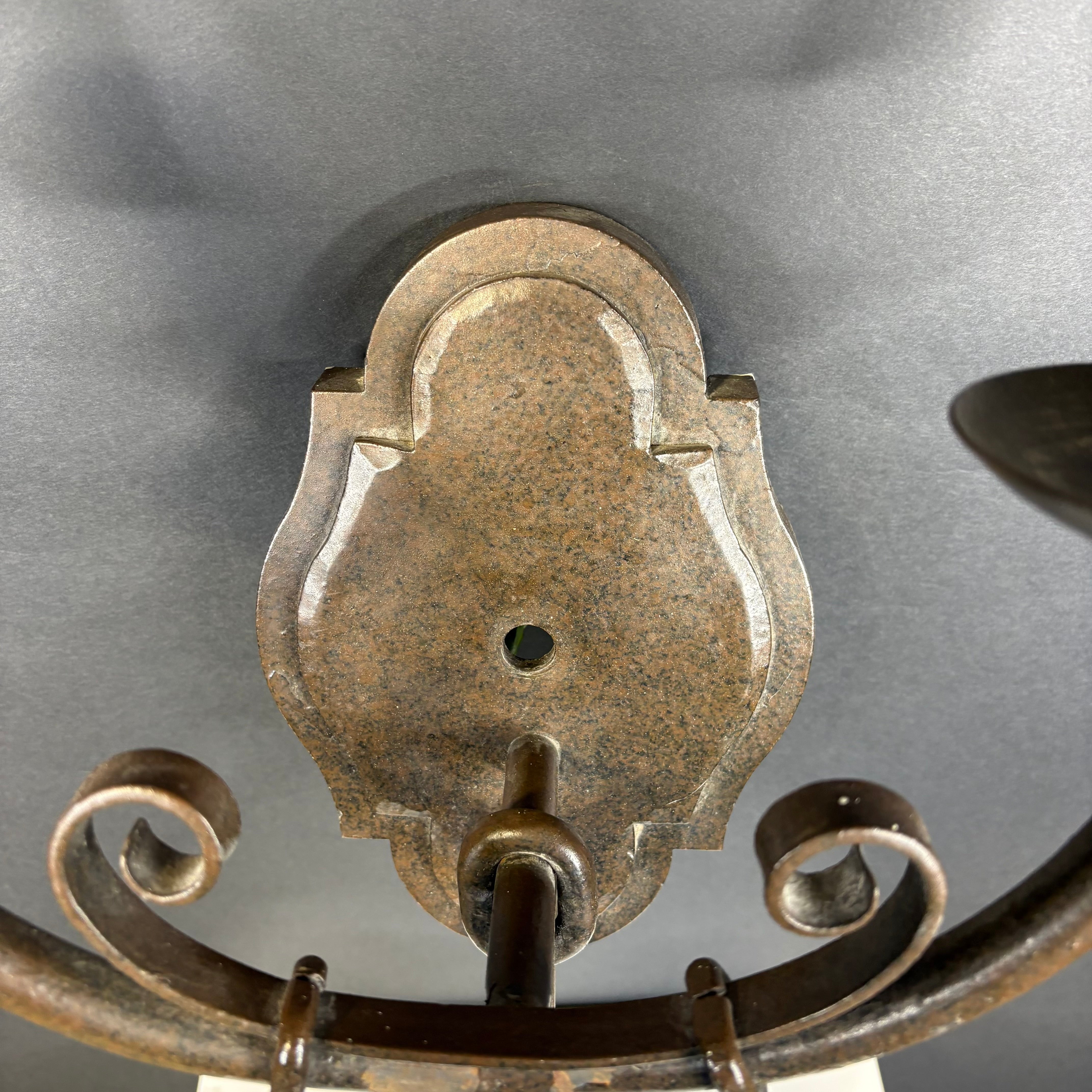 Myers and Company Gothic Revival 2-Light Brown Painted Solid Iron Wall Sconce 14”x 21”x 7.5”