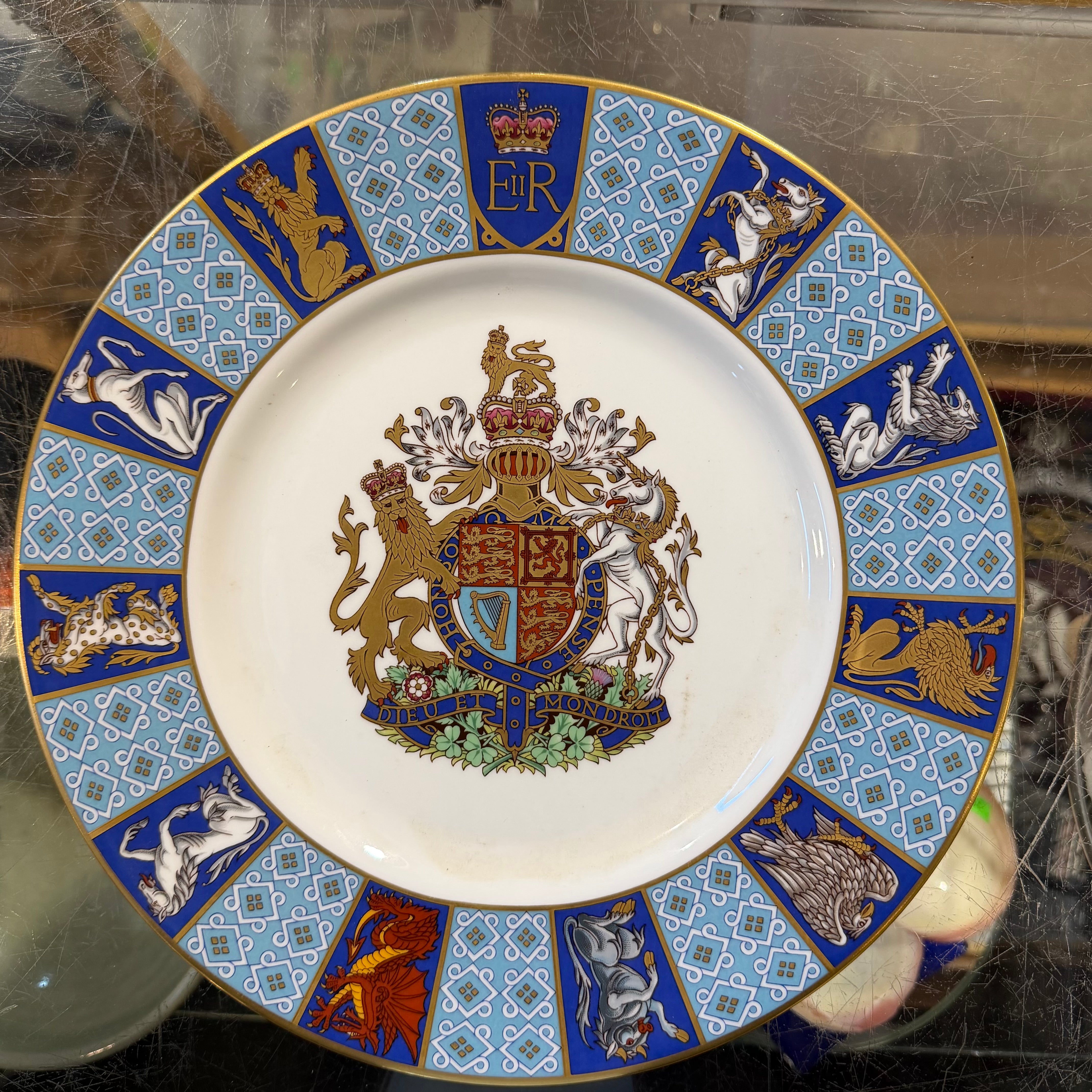 Minton China Queen's 25th Jubilee Ltd Commemorative Plate 10.5" dia.