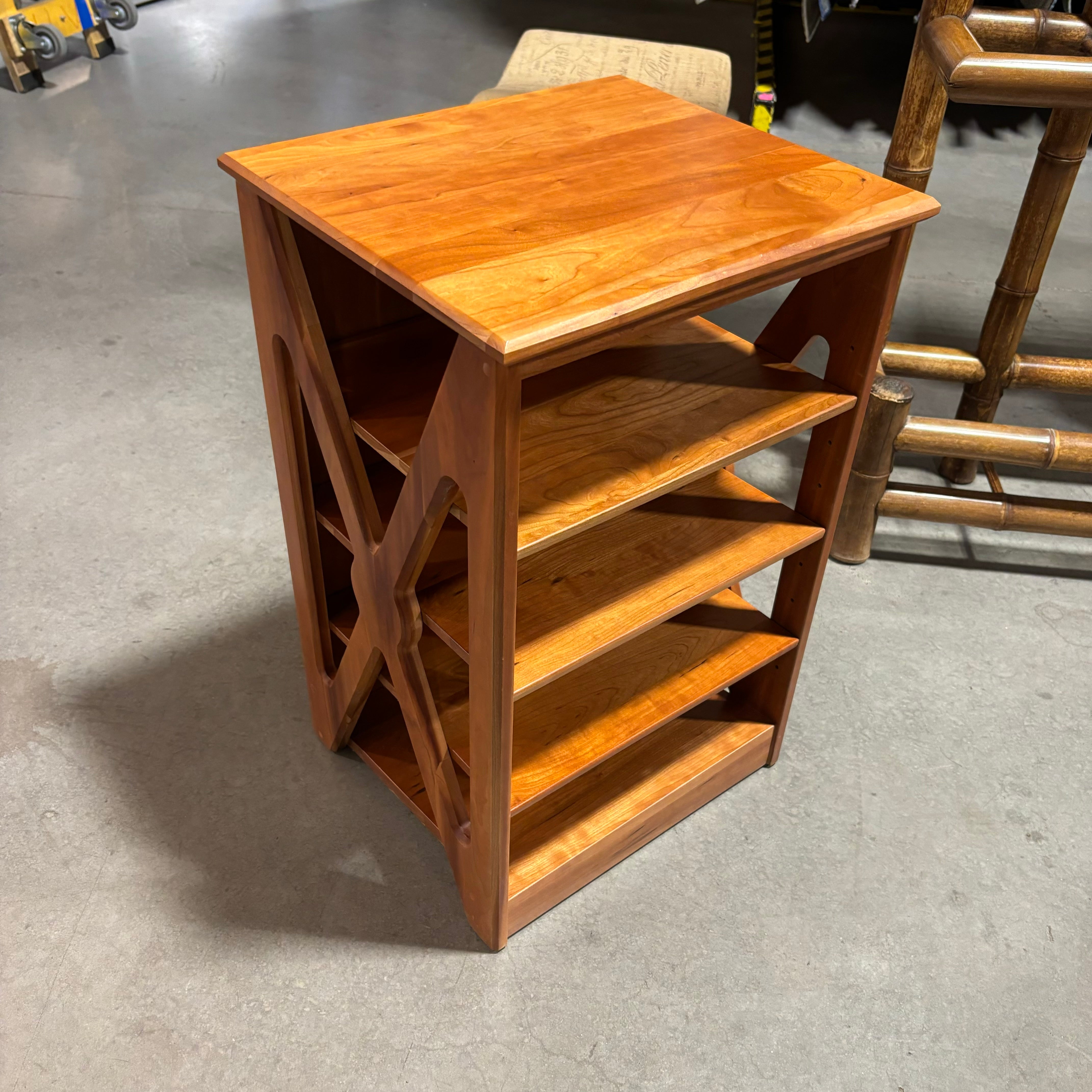 Carved Oak Veneer with 3 Adjustable Height Shelves 17.5"x 16"x 28"