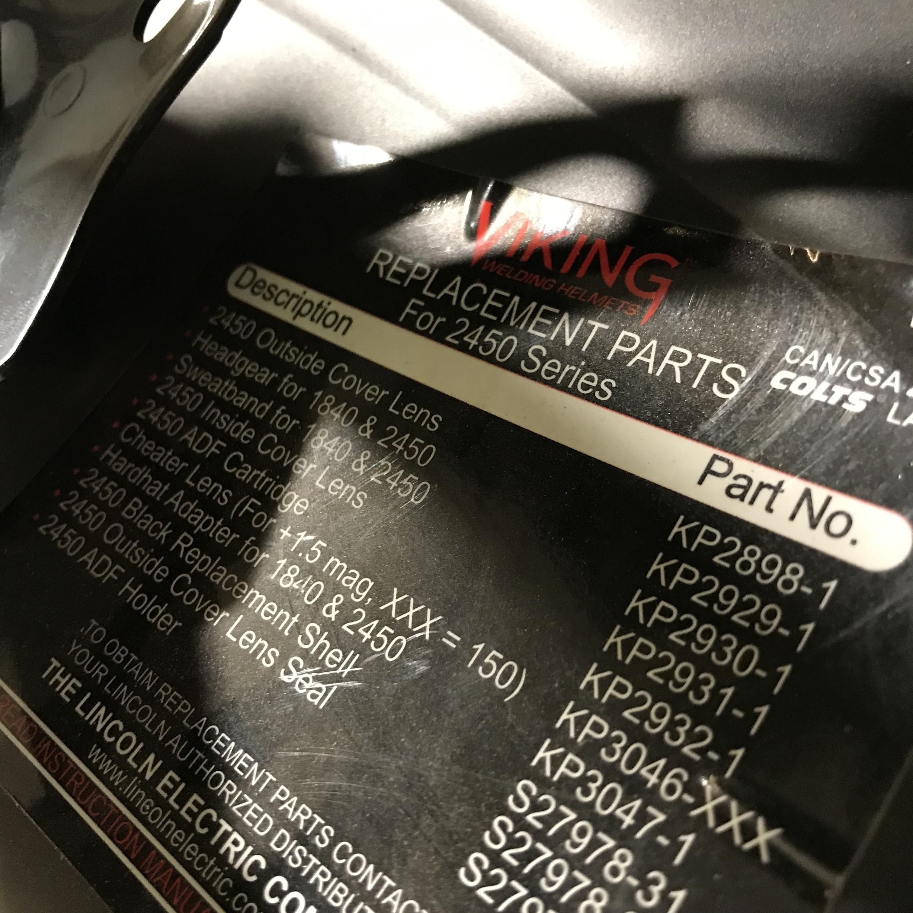 Lincoln Electric Viking 2450 Series ADF Welders Helmet