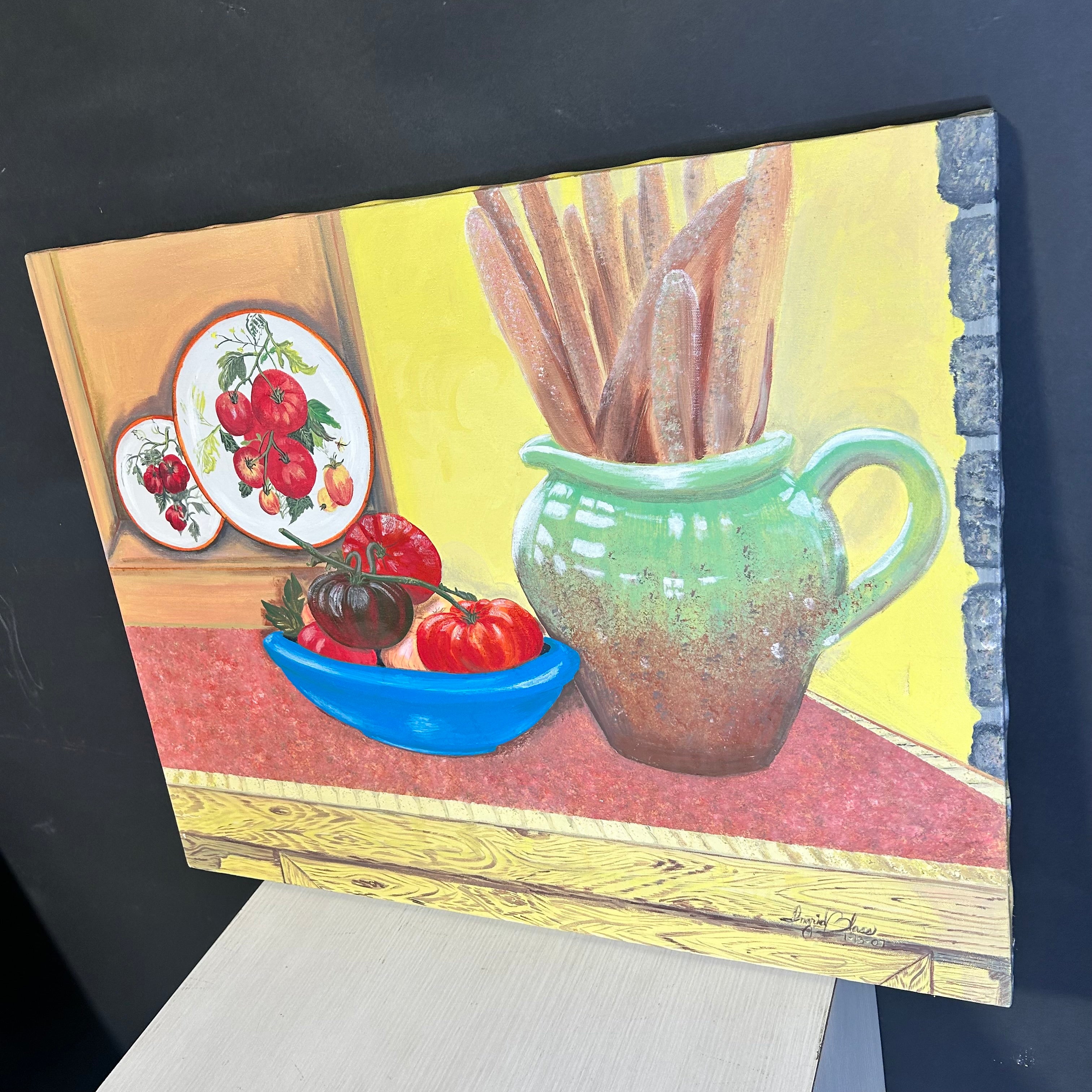 Acrilic Painting By Ingrid Blass Tittled Heirloom Tomatoes 28"x 22"