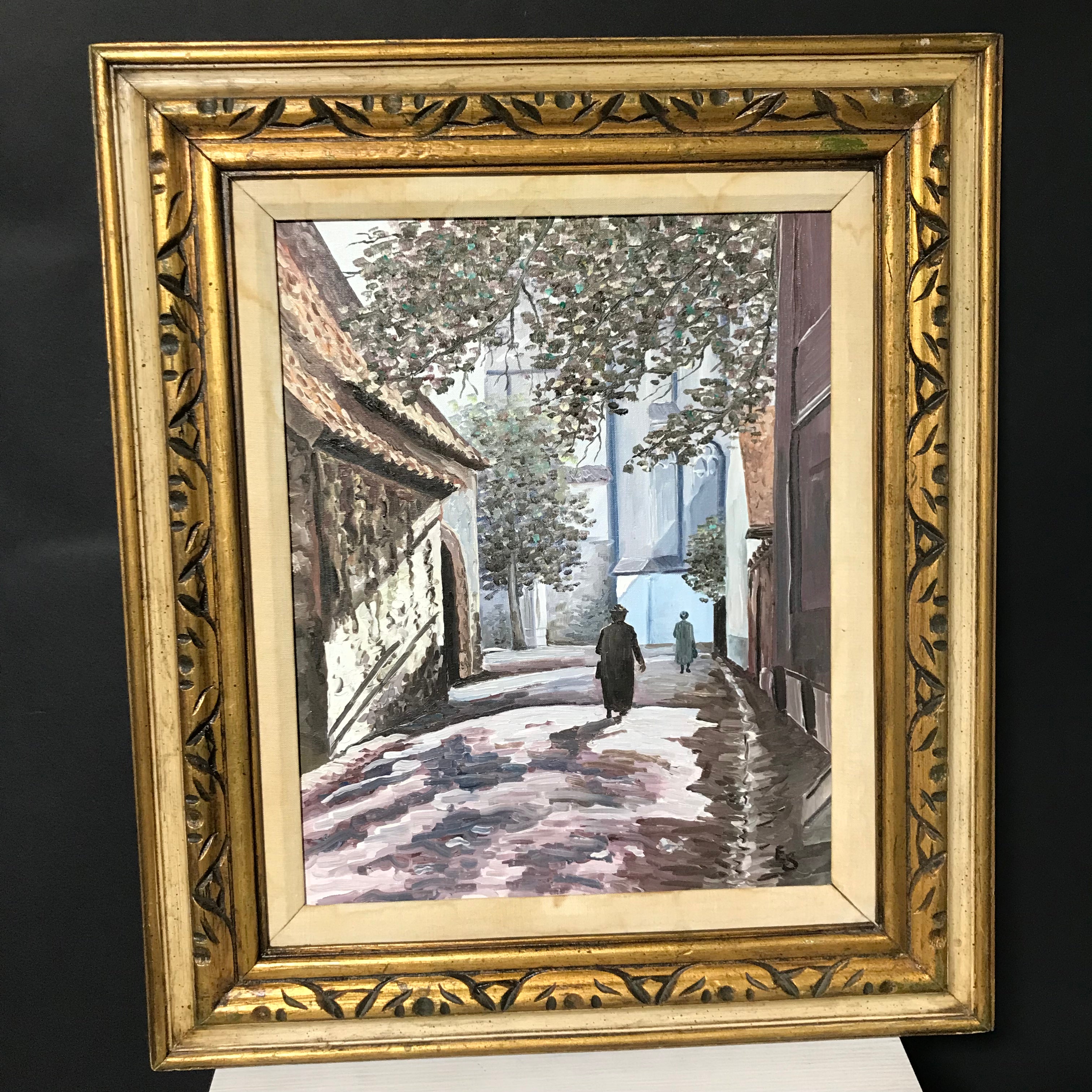 Eugene Schmidt Original Oil Painting 'Santa Barbara' Signed and Framed Wall Decor 24.5"x 28.5"