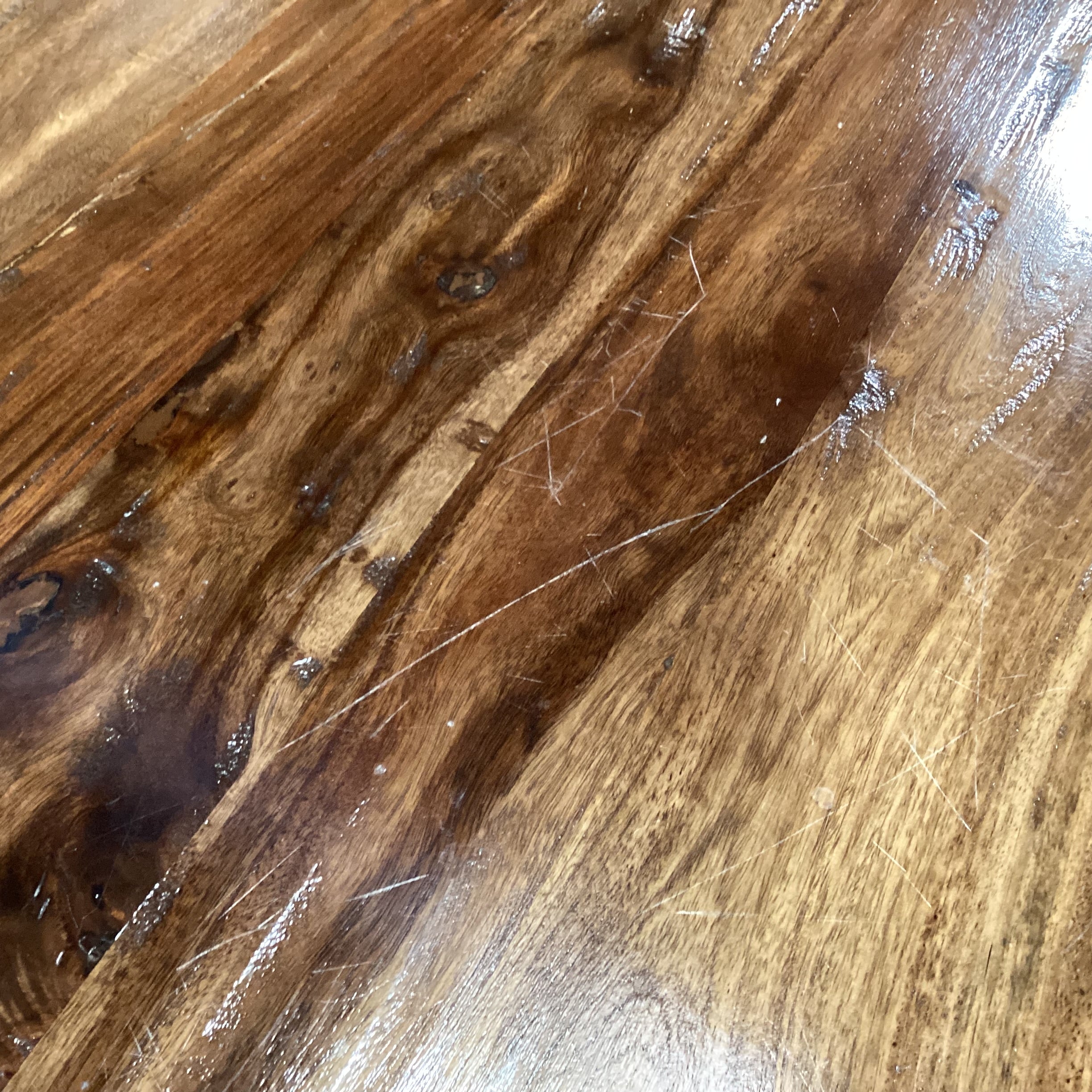 Dark Distressed Finish Round Solid Wood with Pedestal Dining Table 60" Diameter x 30.5"