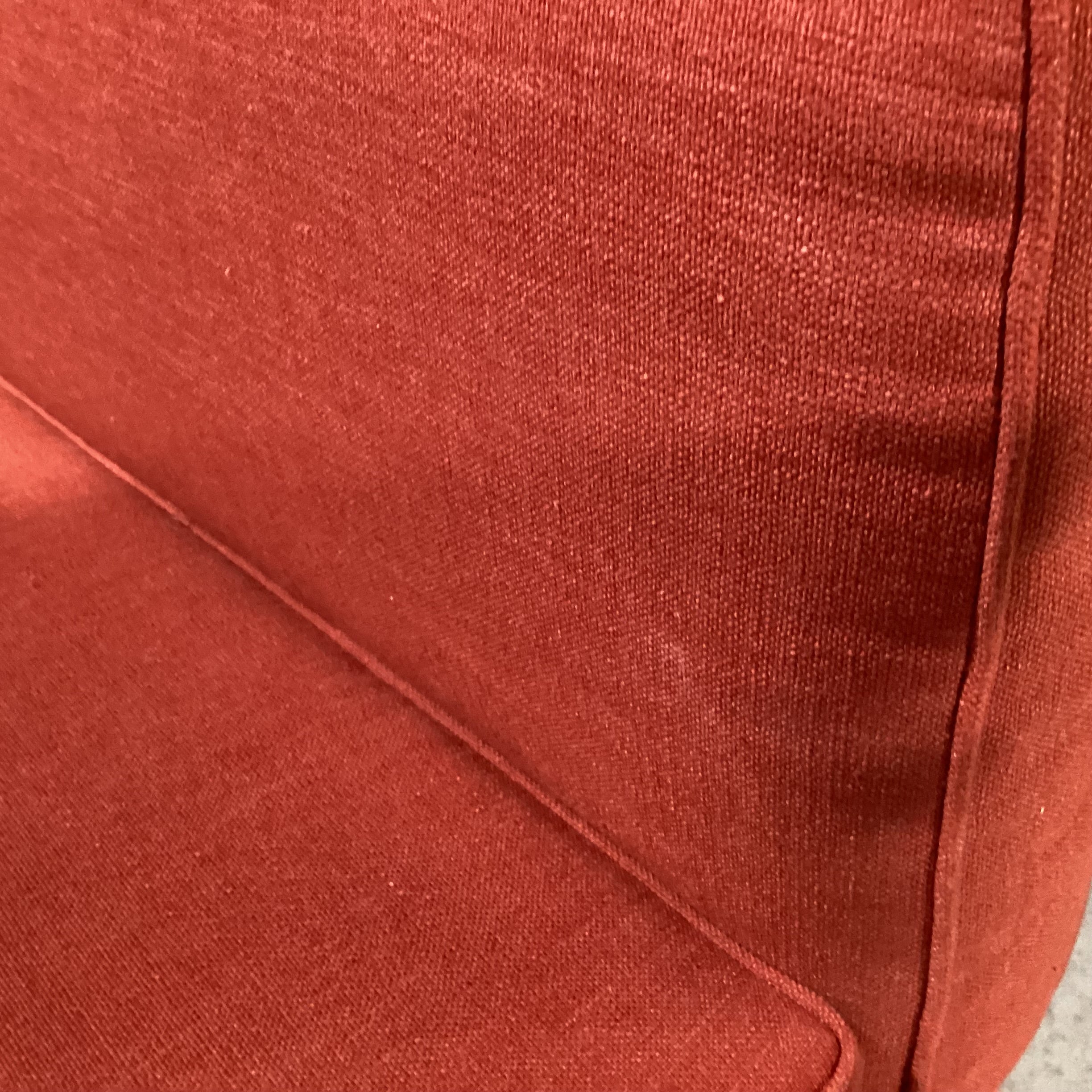 Blu Dot Red Linen Modern Bank Lounge Chair 39"x 36"x 25.5"