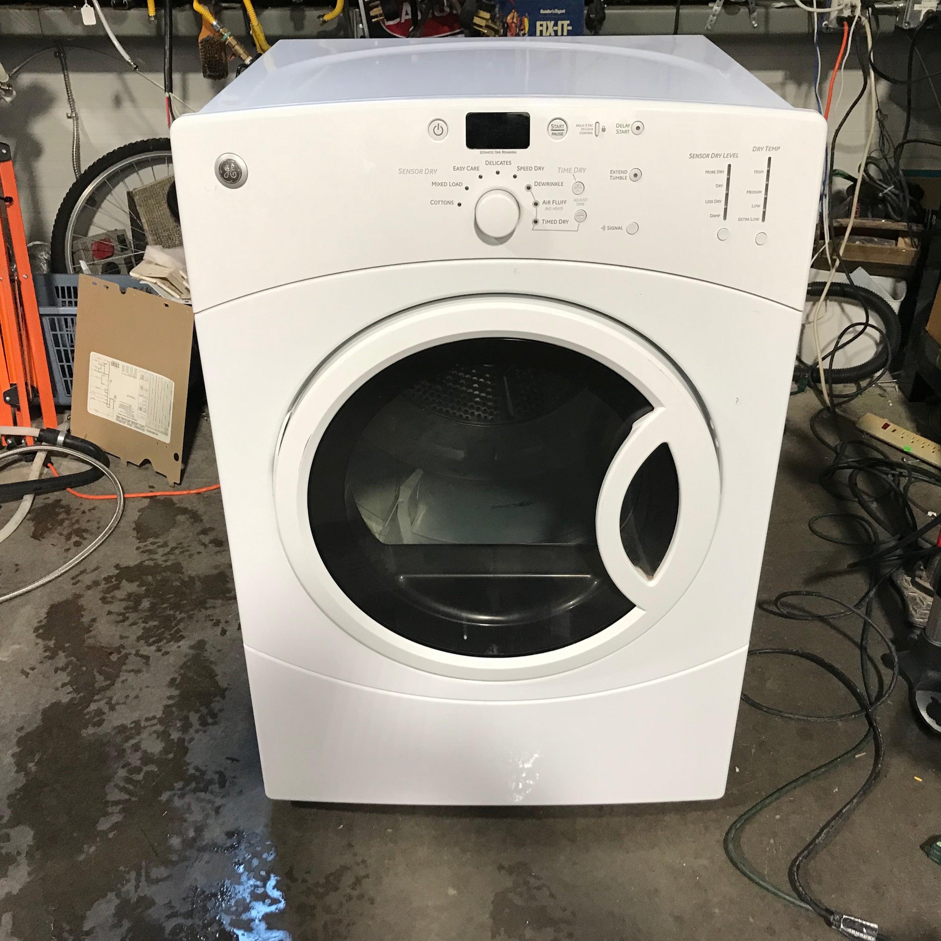 GE White Front-Load Electric Dryer 27"x 29"x 41"