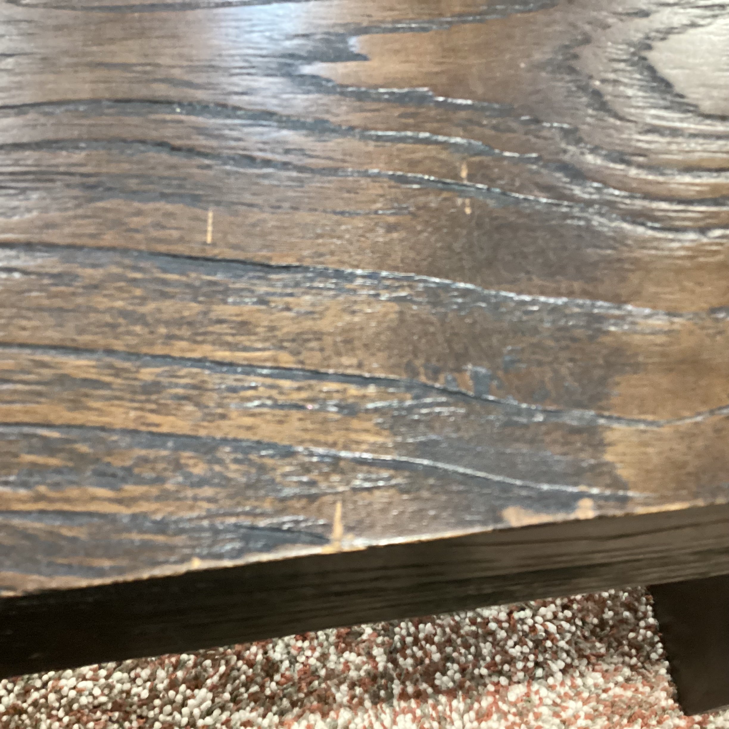 Ironies Escala Dark Finish Solid Wood with Dovetailed & Carved End Detail Console Accent Table 83.5"x 27"x 30"