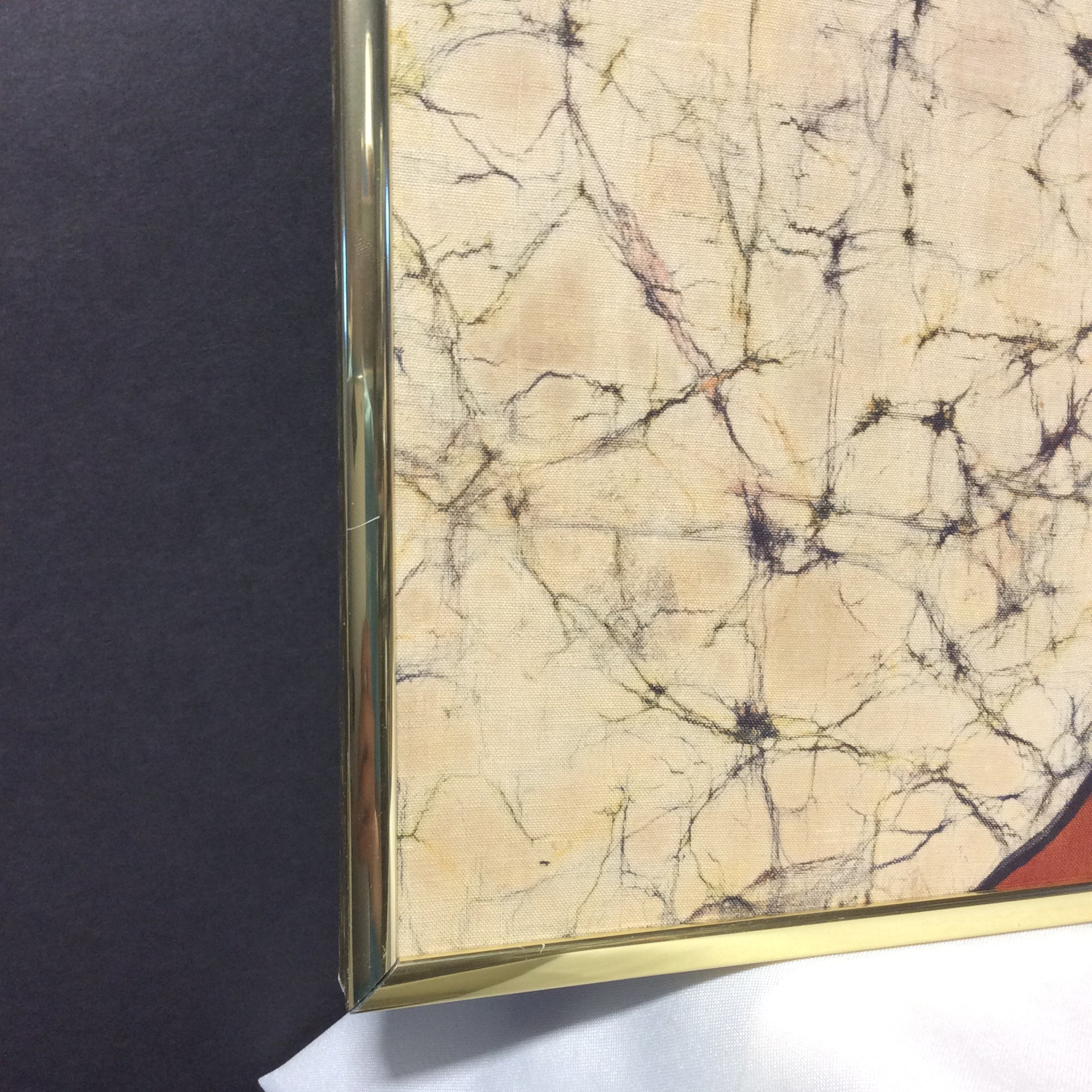 African Batik Art Of A Woman In A Gold Frame 20" x 28"