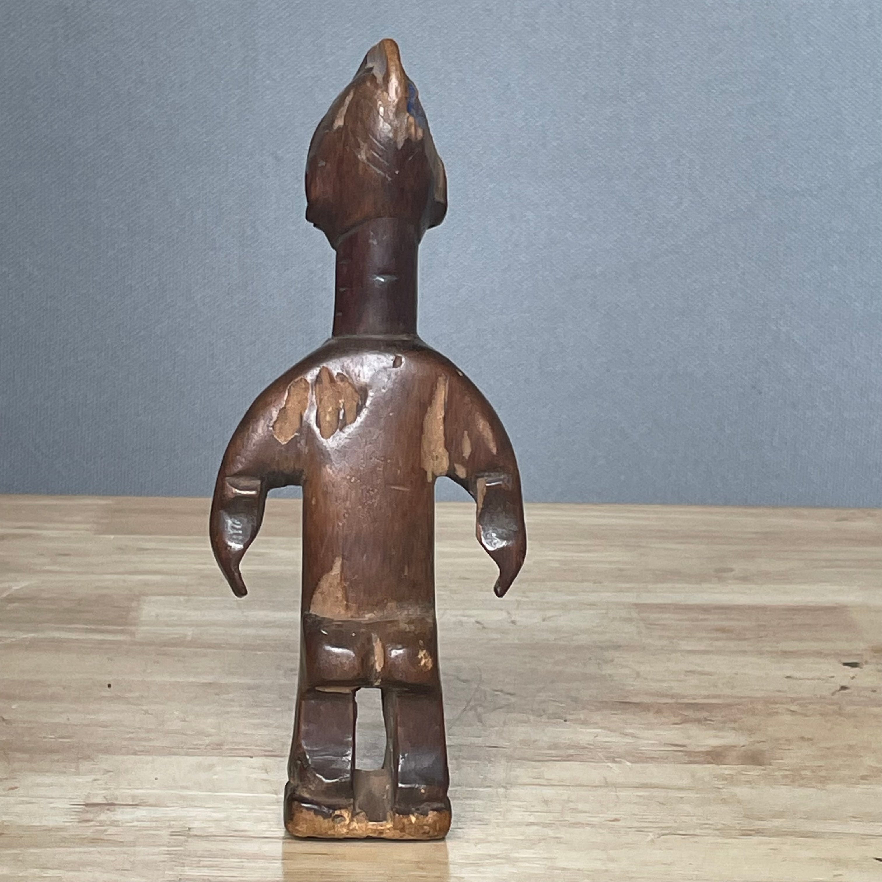 Vintage Nigerian Hand Carved Yoruba Ere Ibeji Twin Figurine, 3.5"x 8"