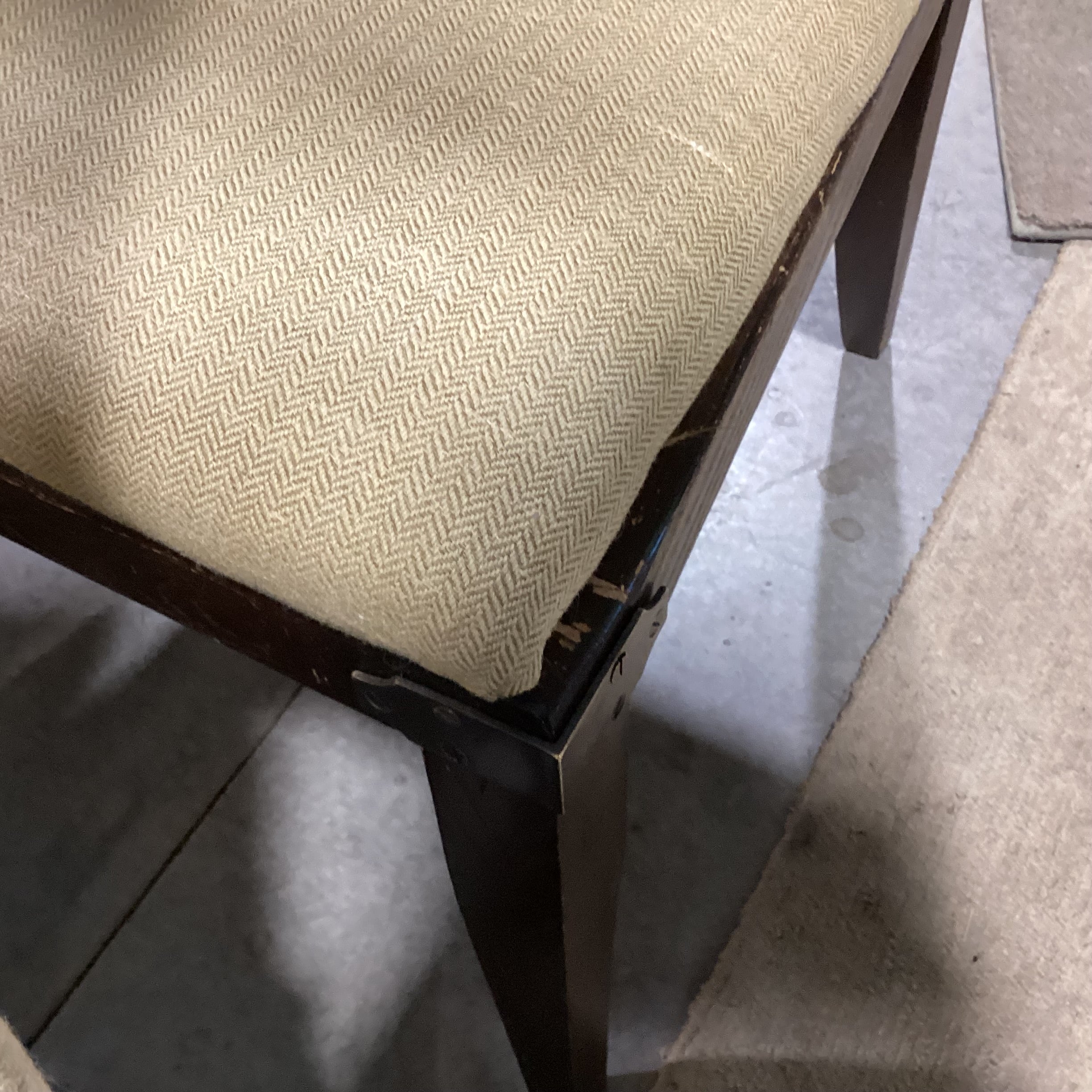 SET of 6 Golden Wool Blend Nailhead & Dark Finish Wood with Bracket Accent Dining Chair 23"x 26"x 42"