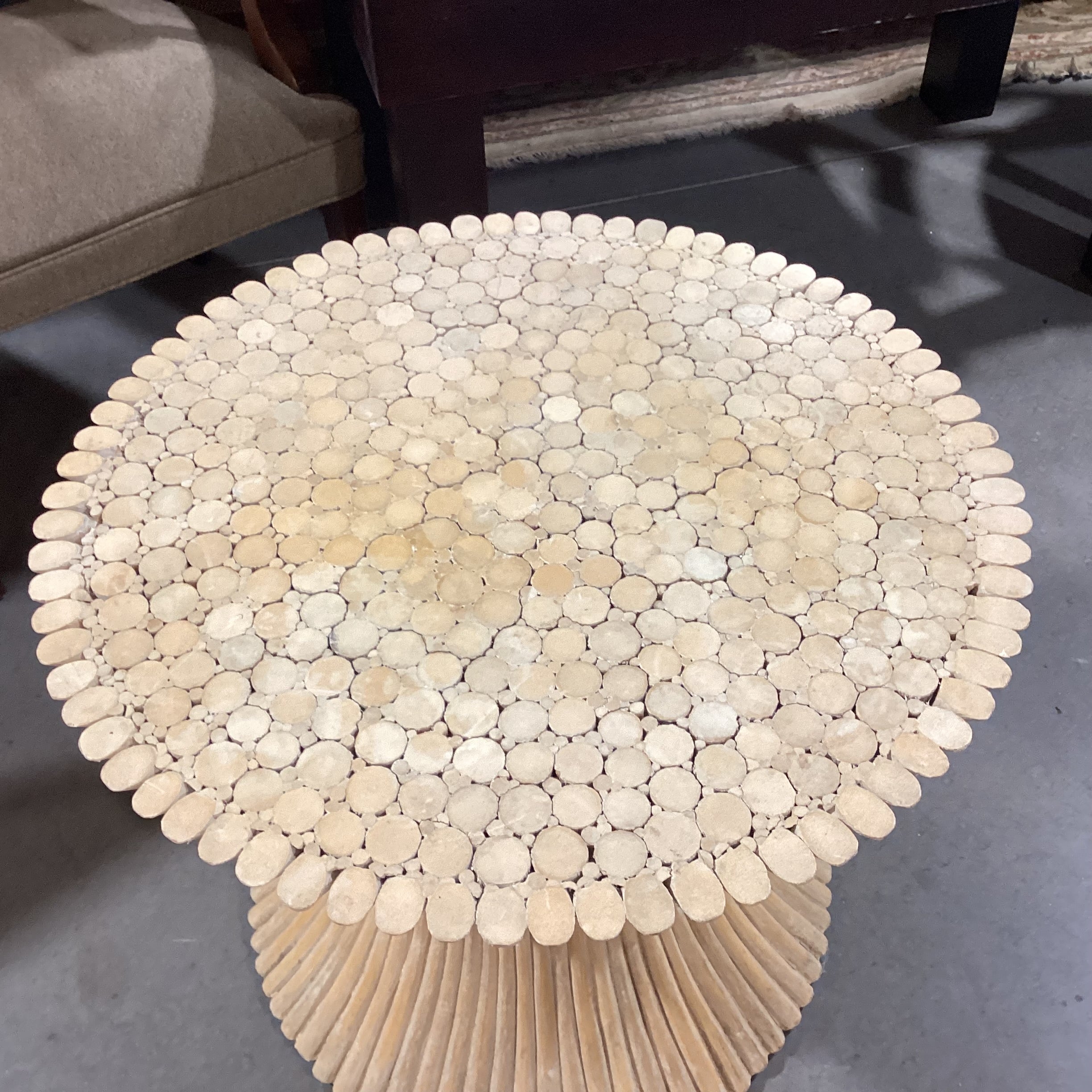 McGuire Style Sheaf of Wheat Accent Table 27" Diameter x 22"
