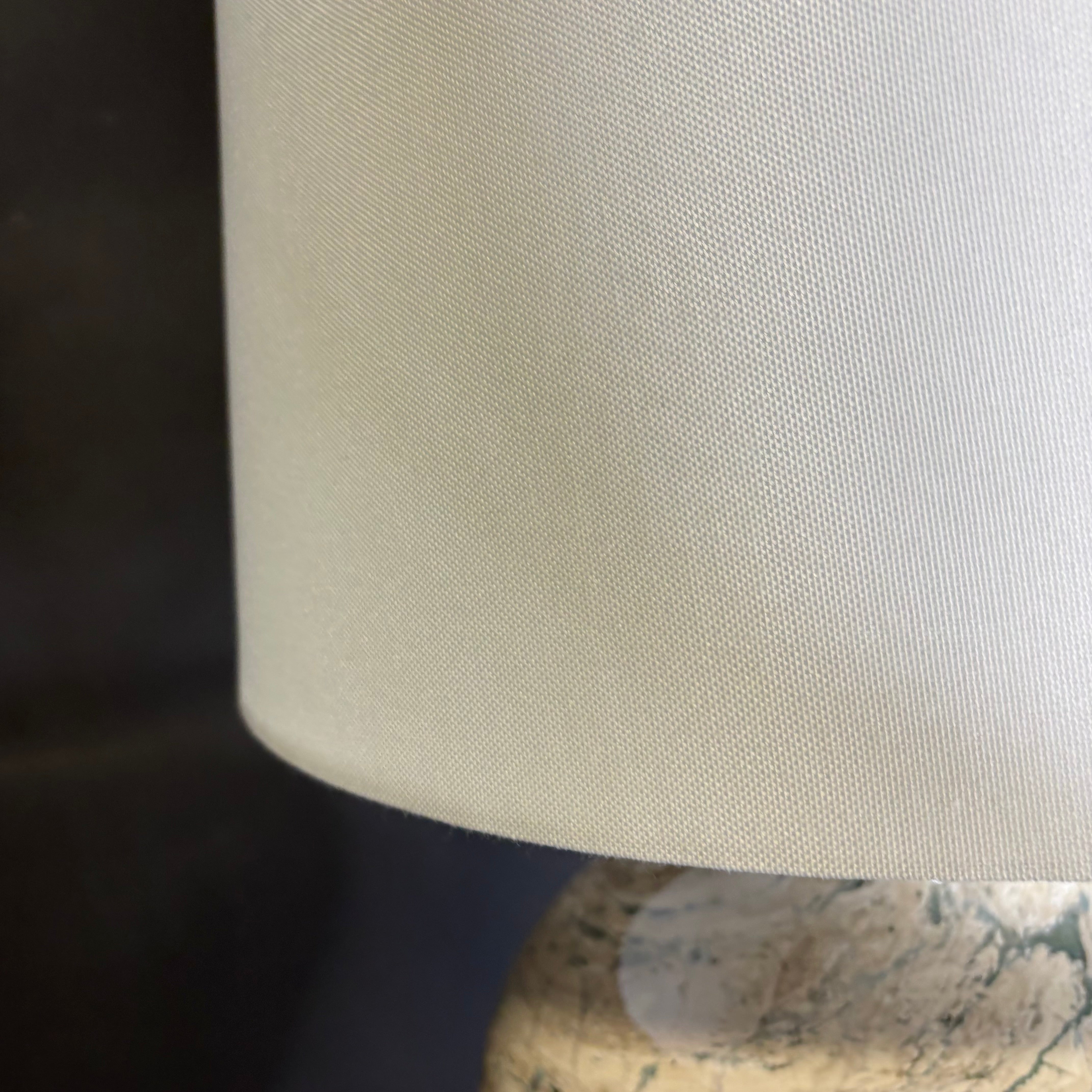 Modern Earth-tone Faux Marble with Shade Table Lamp 15” Diameter @ Shade x 26”