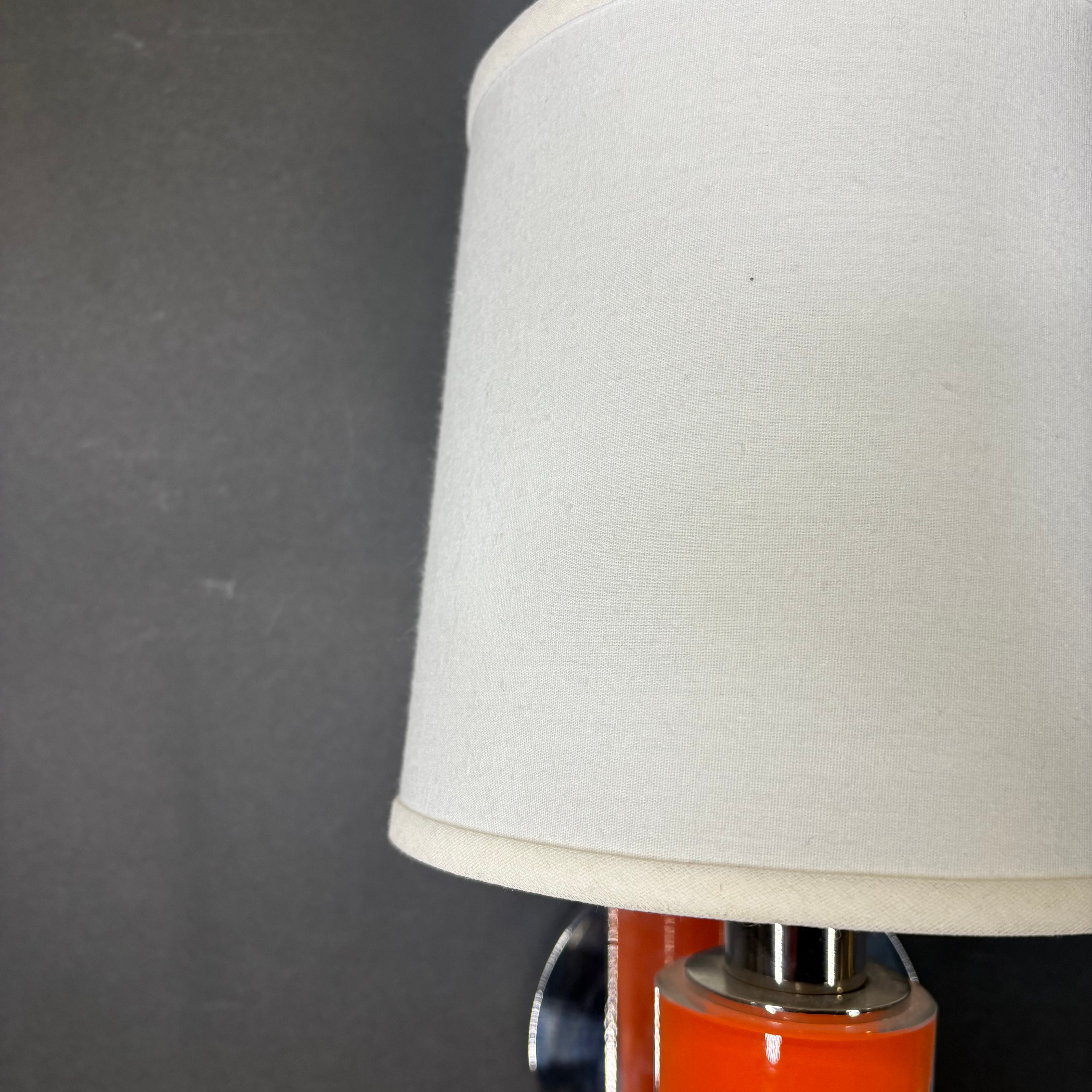 Boyd Grasse 1-Light Polished Nickel and Orange Glass with Shade Wall Sconce 7”x 18”x 7.5”