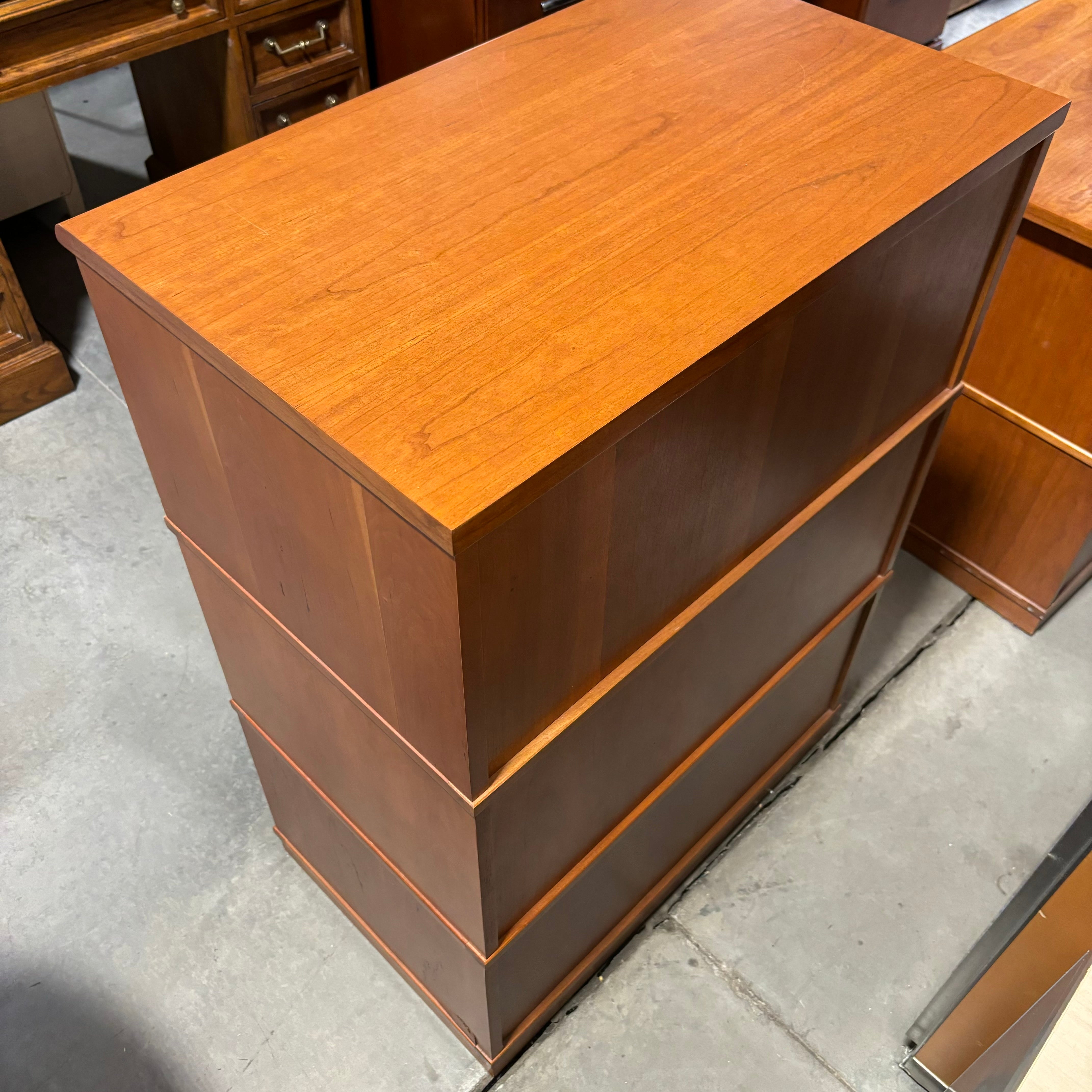 Lizell Quality Furniture Cherry Wood 3 Drawer Filing Cabinet 30.5"x 19"x 42"