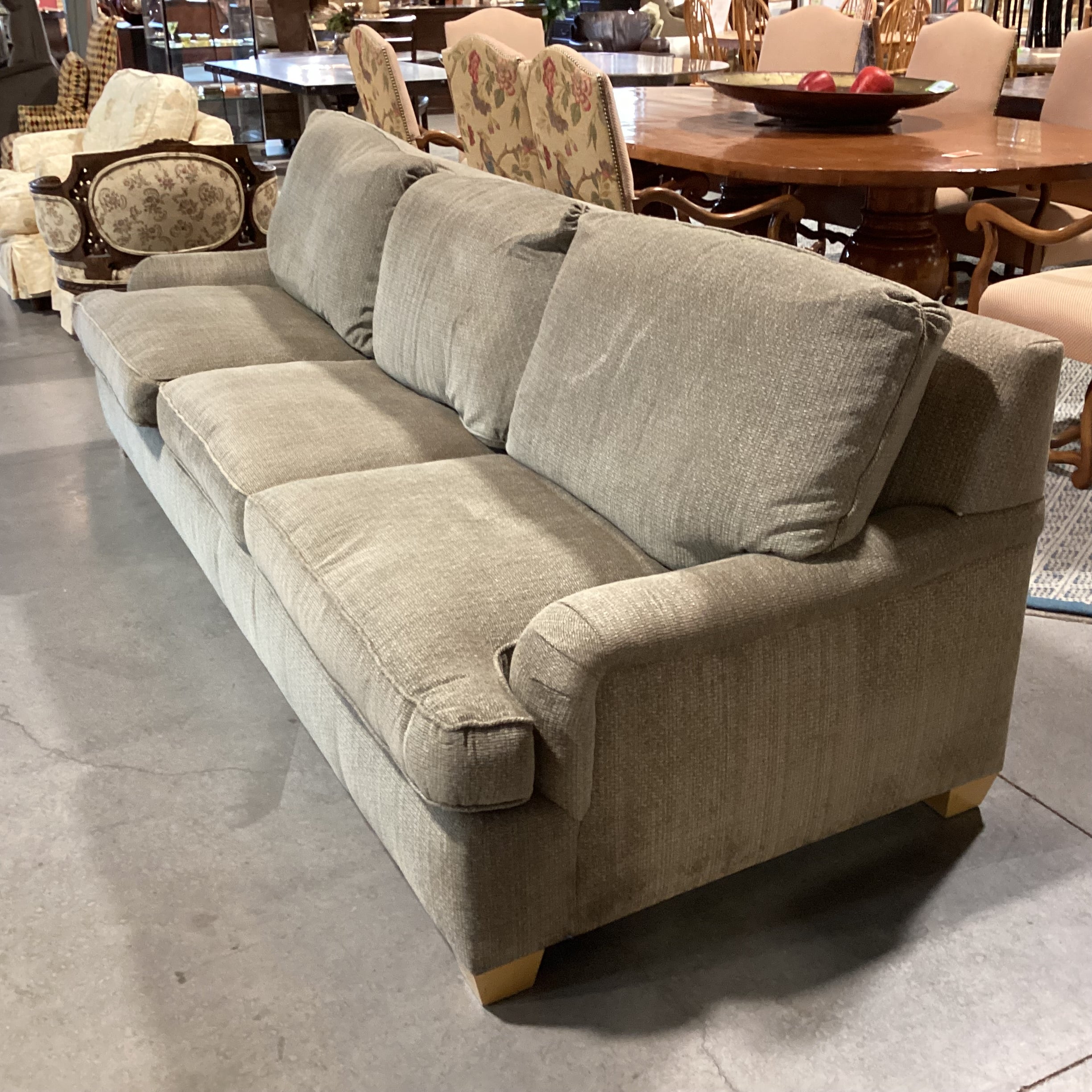 Fitzgerald Staprans Custom Sage Texture Woven Queen Sleeper Sofa 110"x 32"x 34"