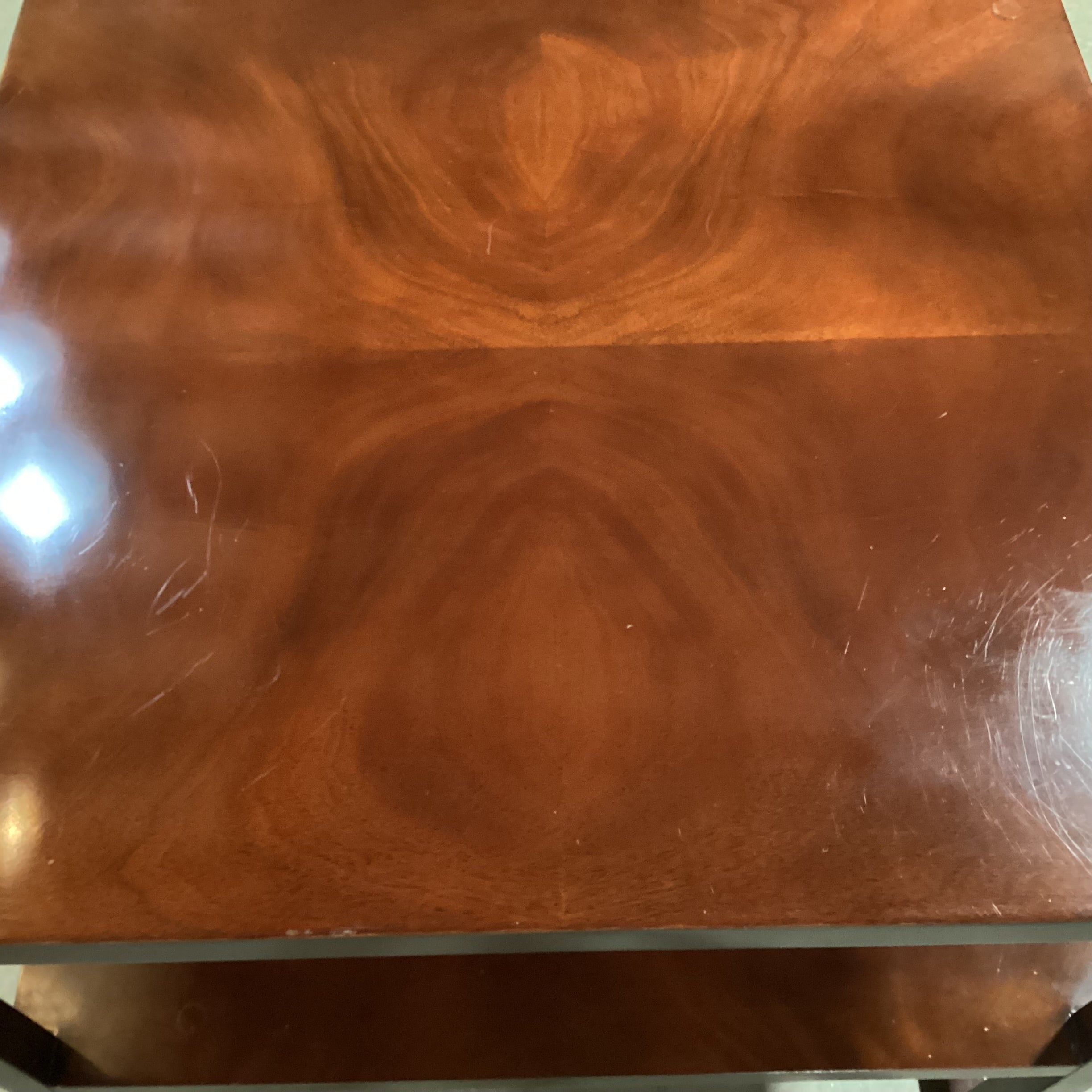 Bolier & Co Dark Finished Wood 2 Tiered End Table 28"x 26"x 26"