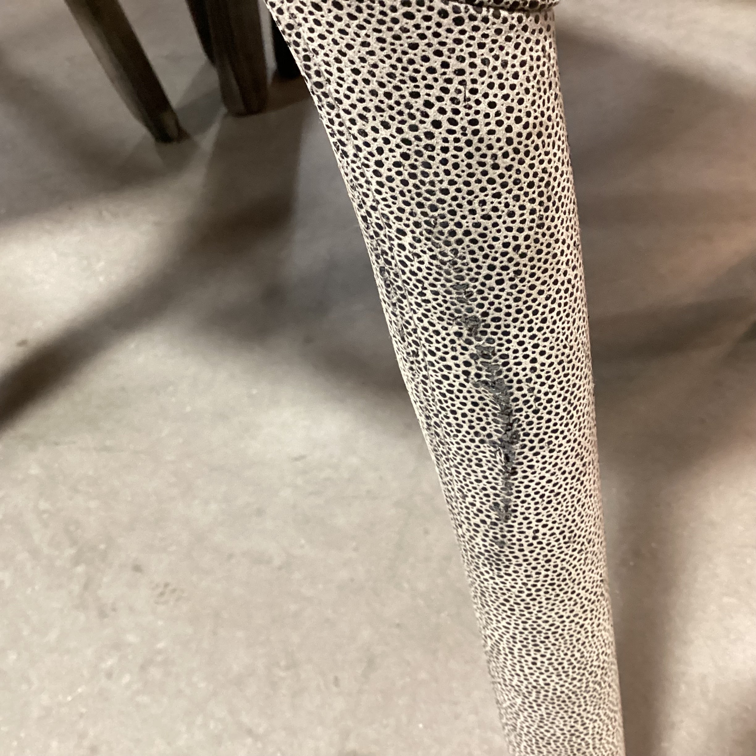 SET of 4 Dom Italia Distressed Grey Shagreen Style Leather Opera Dining Chairs 21"x 20"x 33"