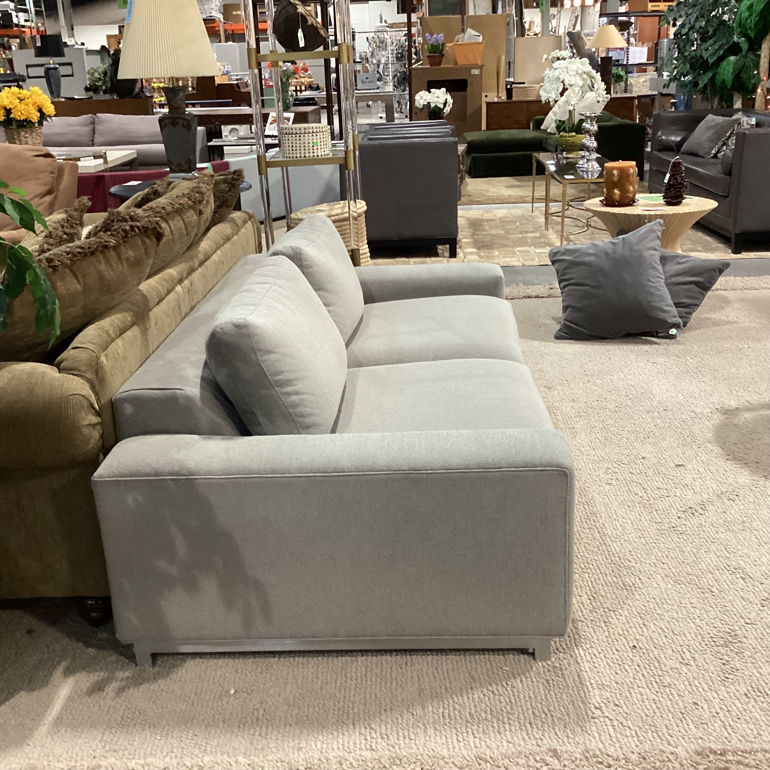 Room & Board Grey Woven Track Arm Modern Sofa 80"x 42"x 24"