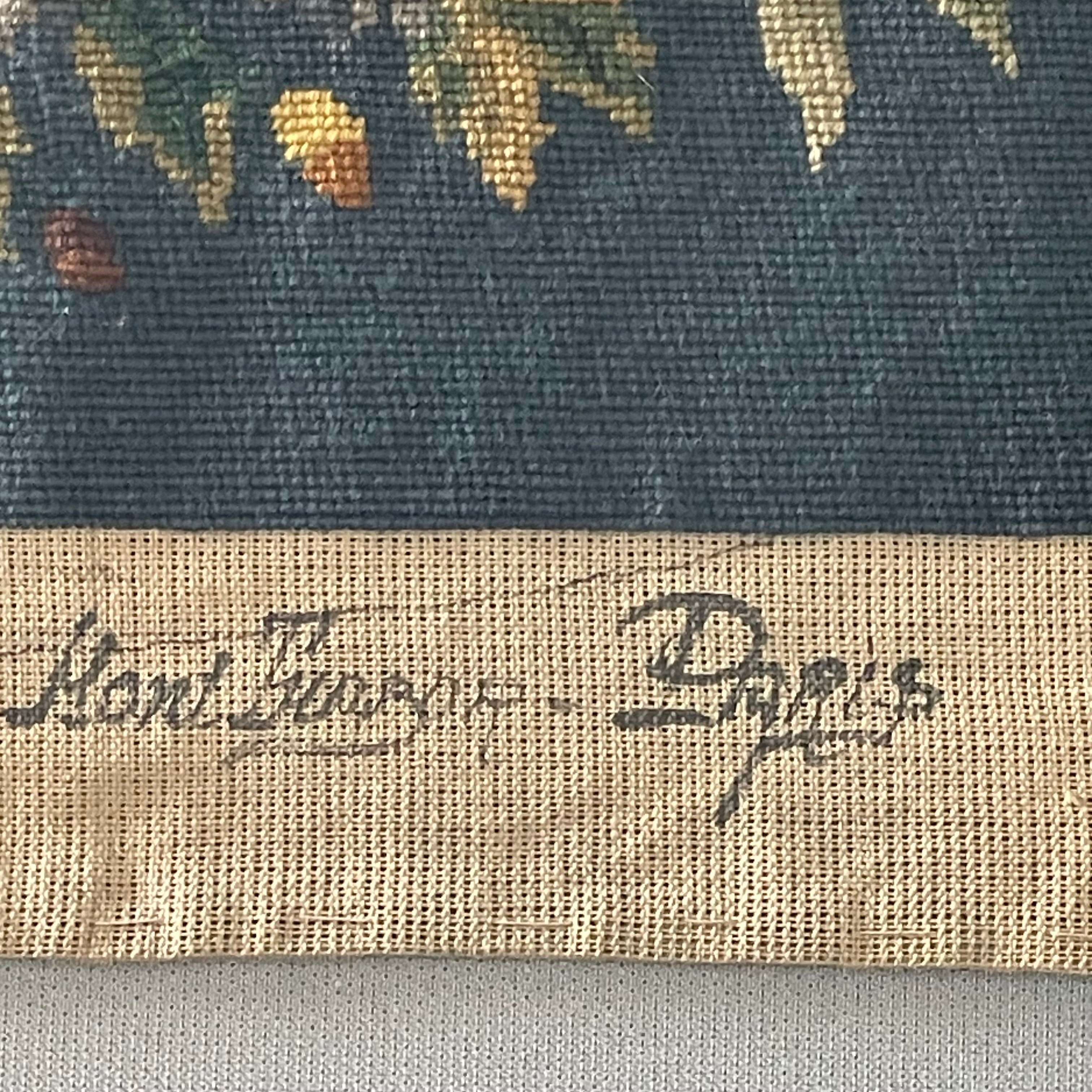 Authentic Vintage French Wool Woven Floral, Birds Tapestry Sample Panel, By Maison Pinton, Paris