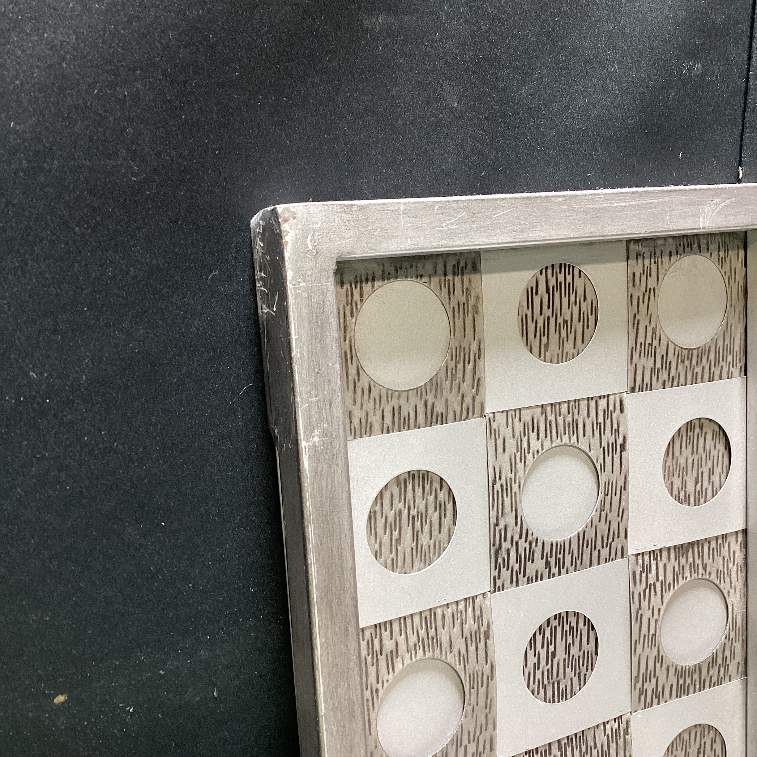 MCM Inspired Silver Geometric Wall Mirror 31" x 31"