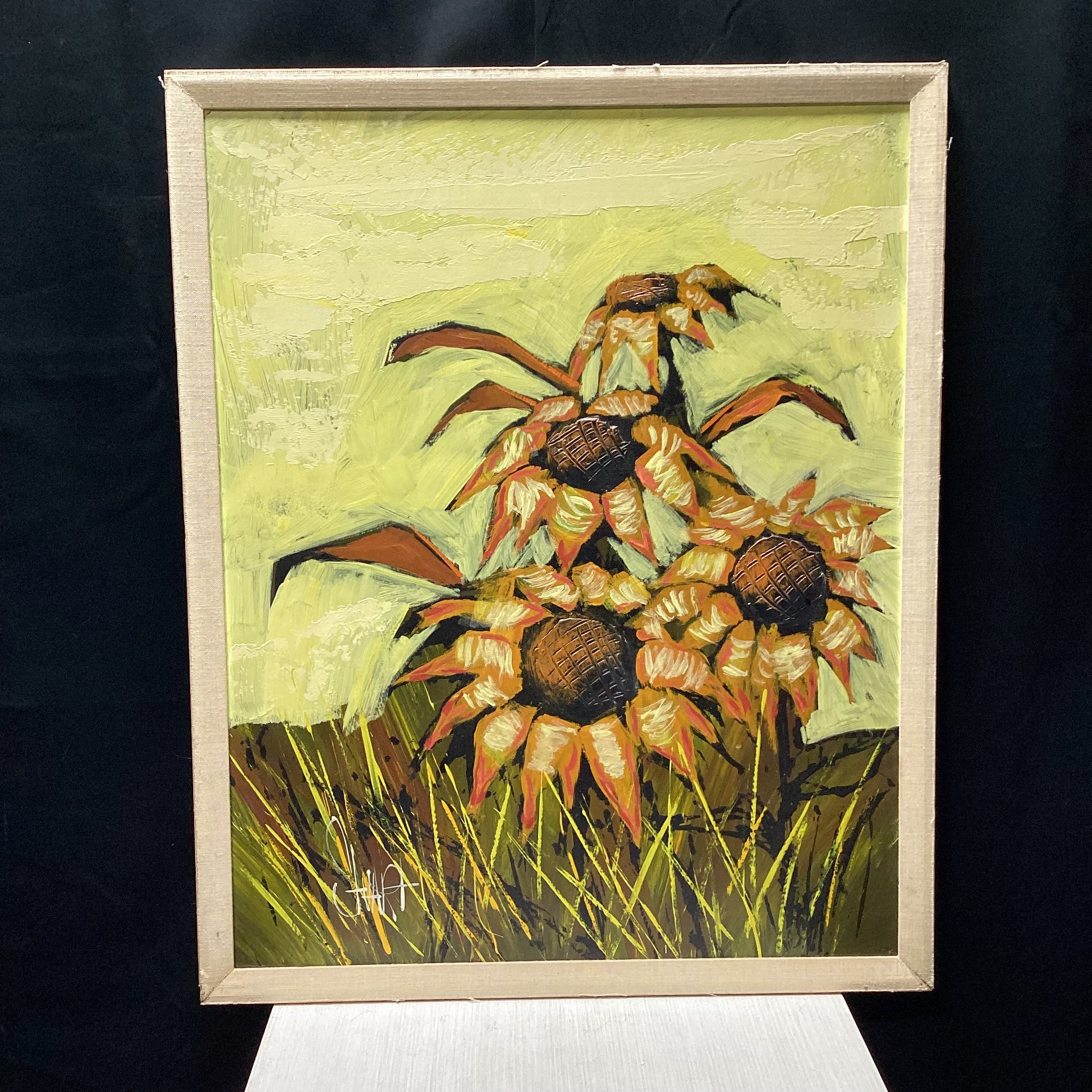 Vintage Stuart Signed Original Painting 34" x 36"