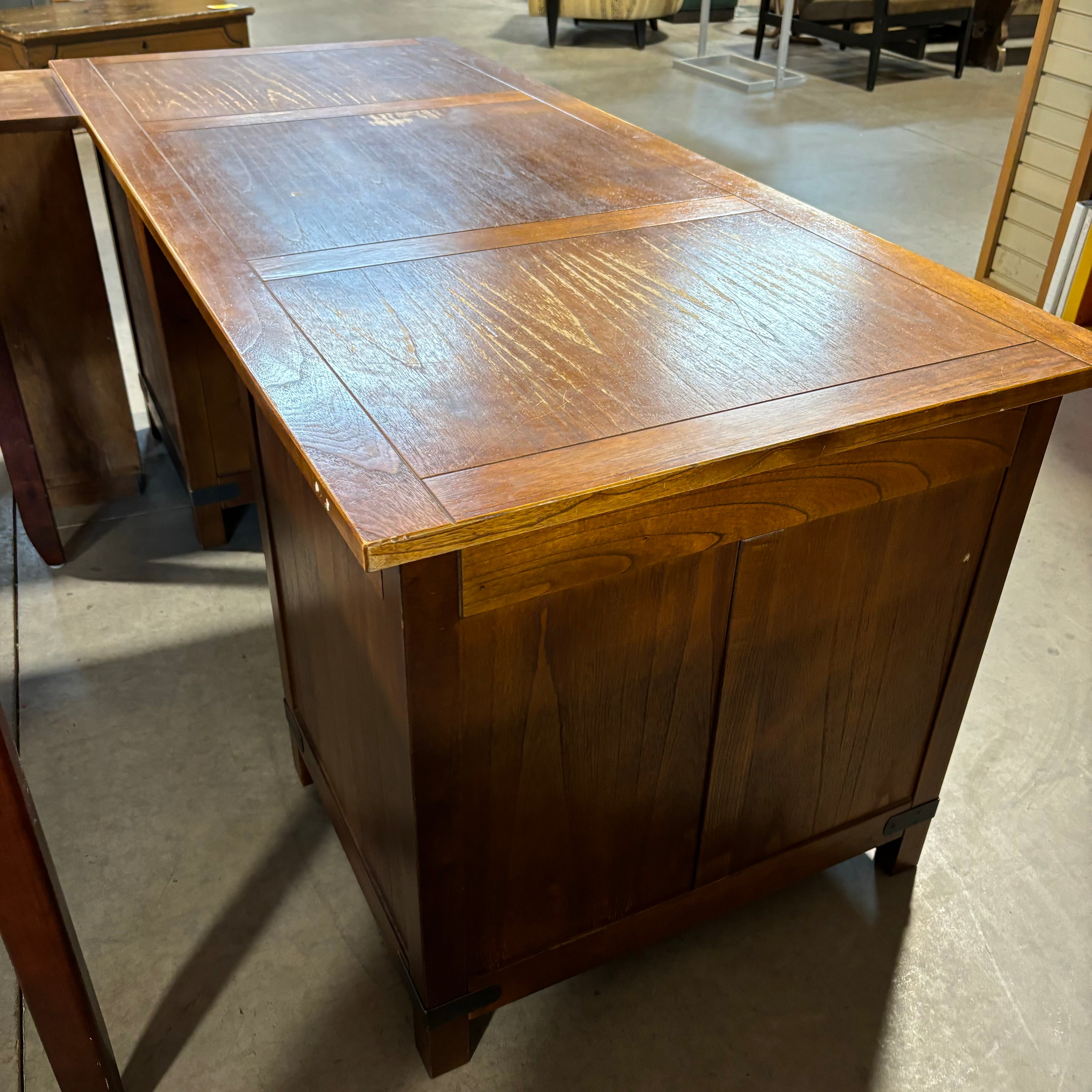 Arhaus Solid Wood with Iron Accents 6 Drawer Desk 71"x 31.5"x 30.5"