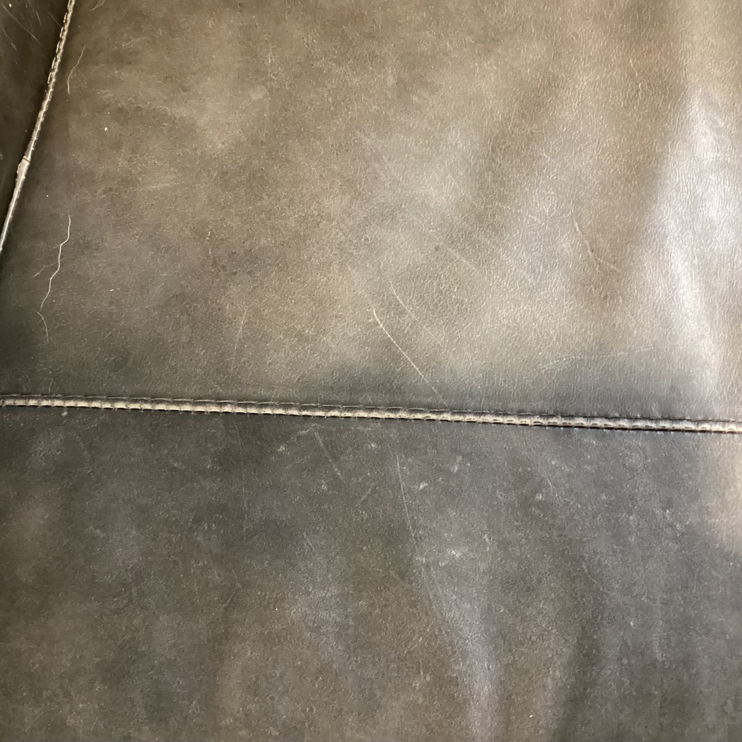 Soft Line Italian Dark Grey Leather Sofa 87"x 40"x 34"