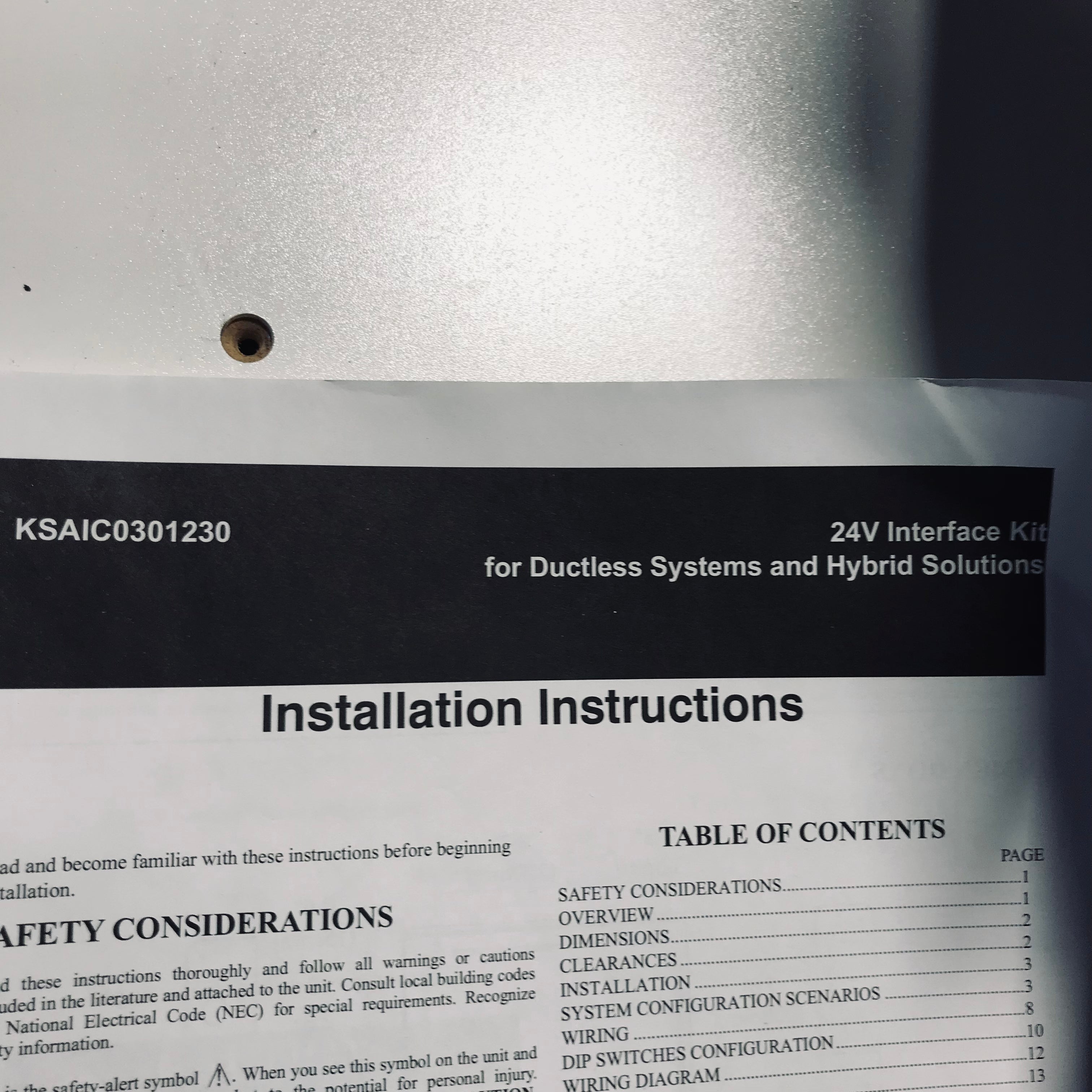 KSAICO301230 24V Interface Kit for Ductless Systems and Hybrid Solutions