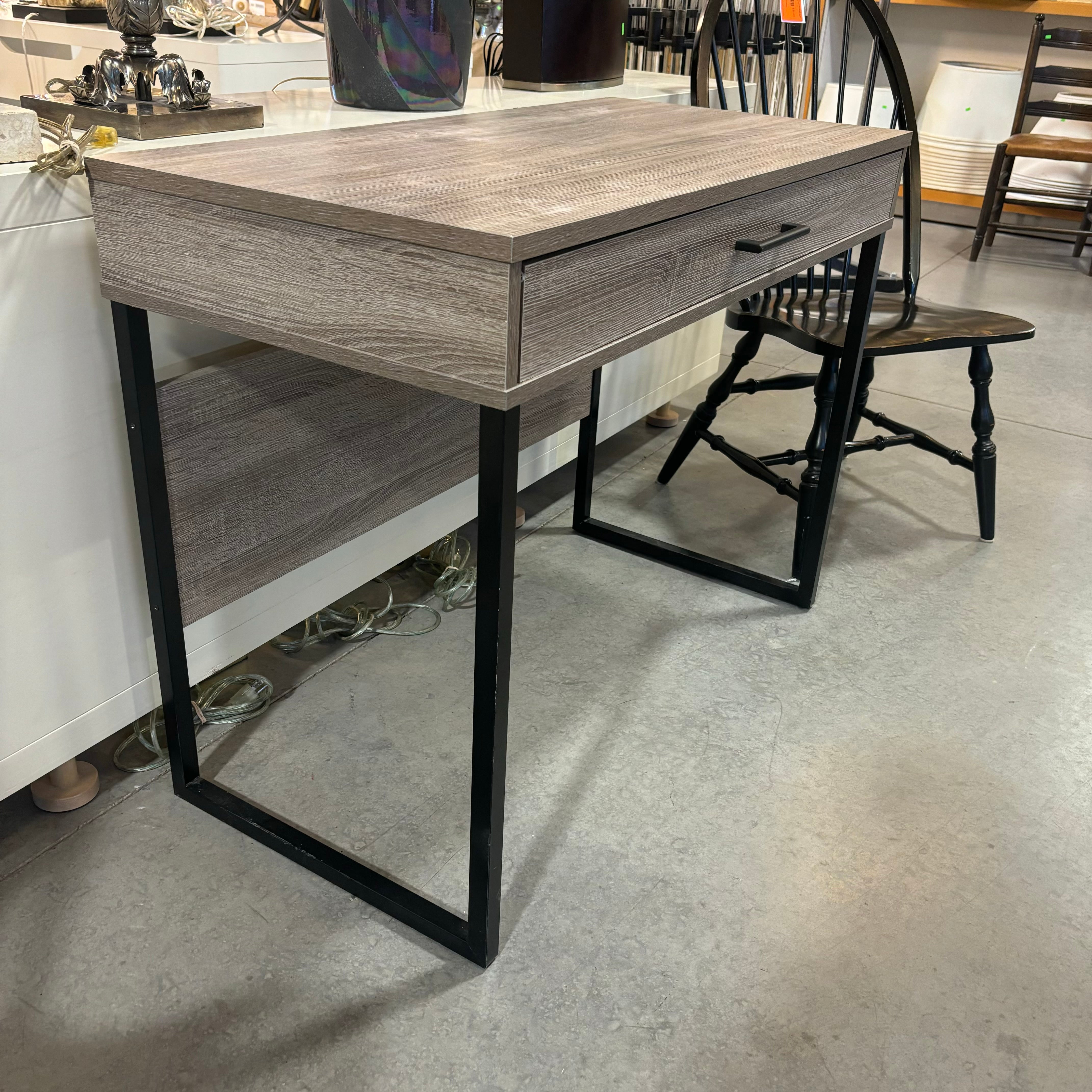 Light Grey Wood Style Laminate 1 Drawer Writing Desk 40"x 21"x 31"