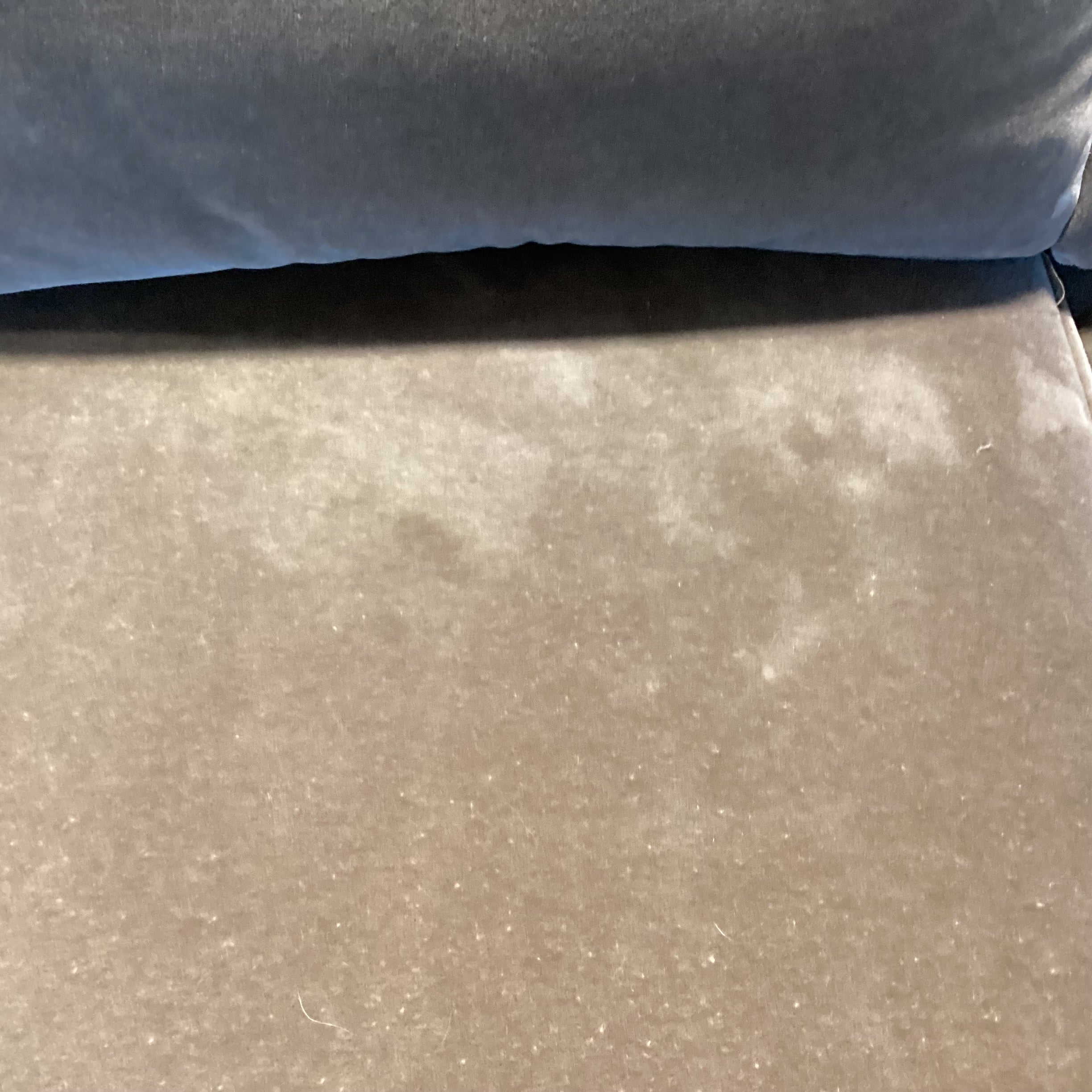 Rocky Mountain Upholstery Custom Taupe Mohair Sofa 87"x 40"x 30"