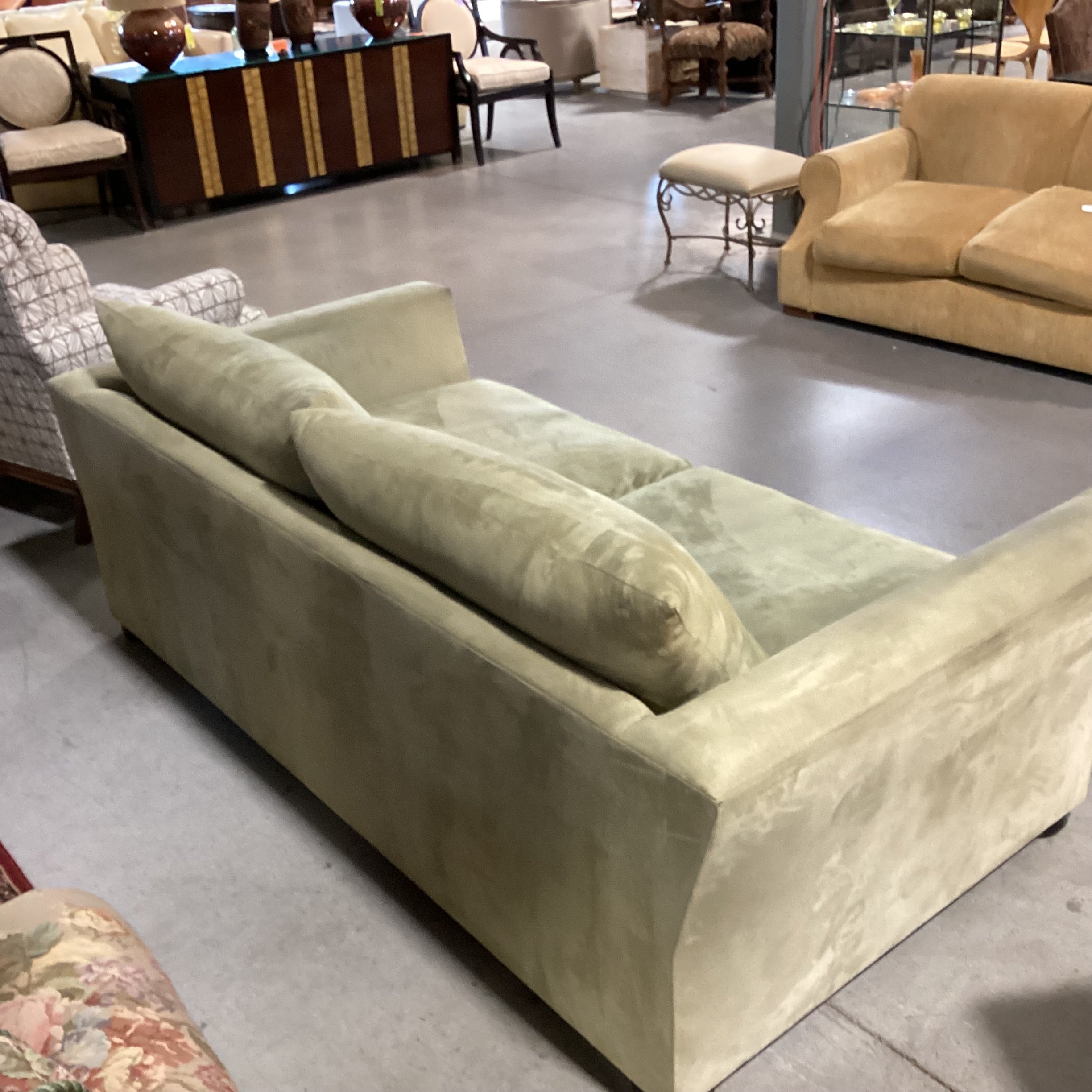 Light Sage Ultra Suede Sofa 87"x 43"x 27"