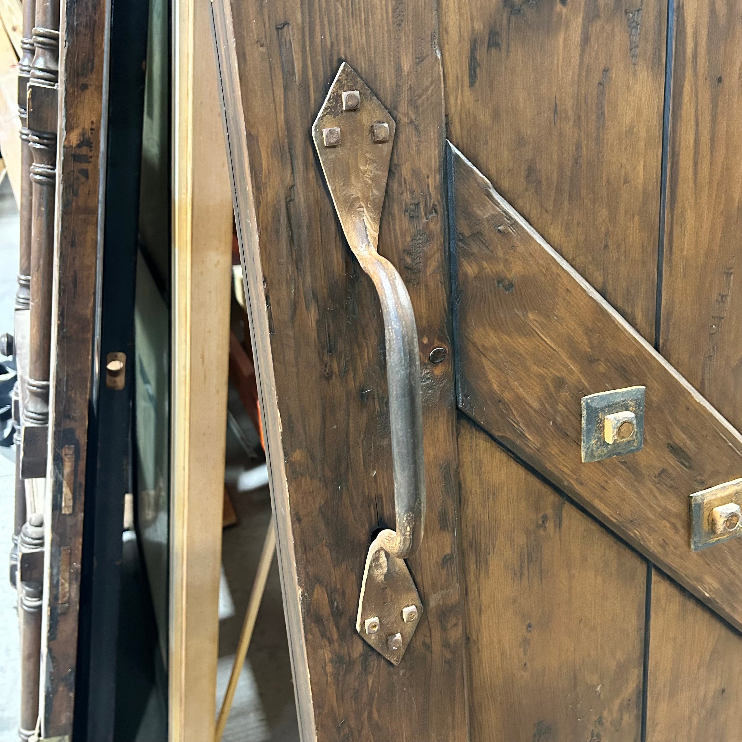 47.75"x 87.75"x 2.5" Rustic Pine Barn Door/Pocket Door with Iron Hardware Aceents