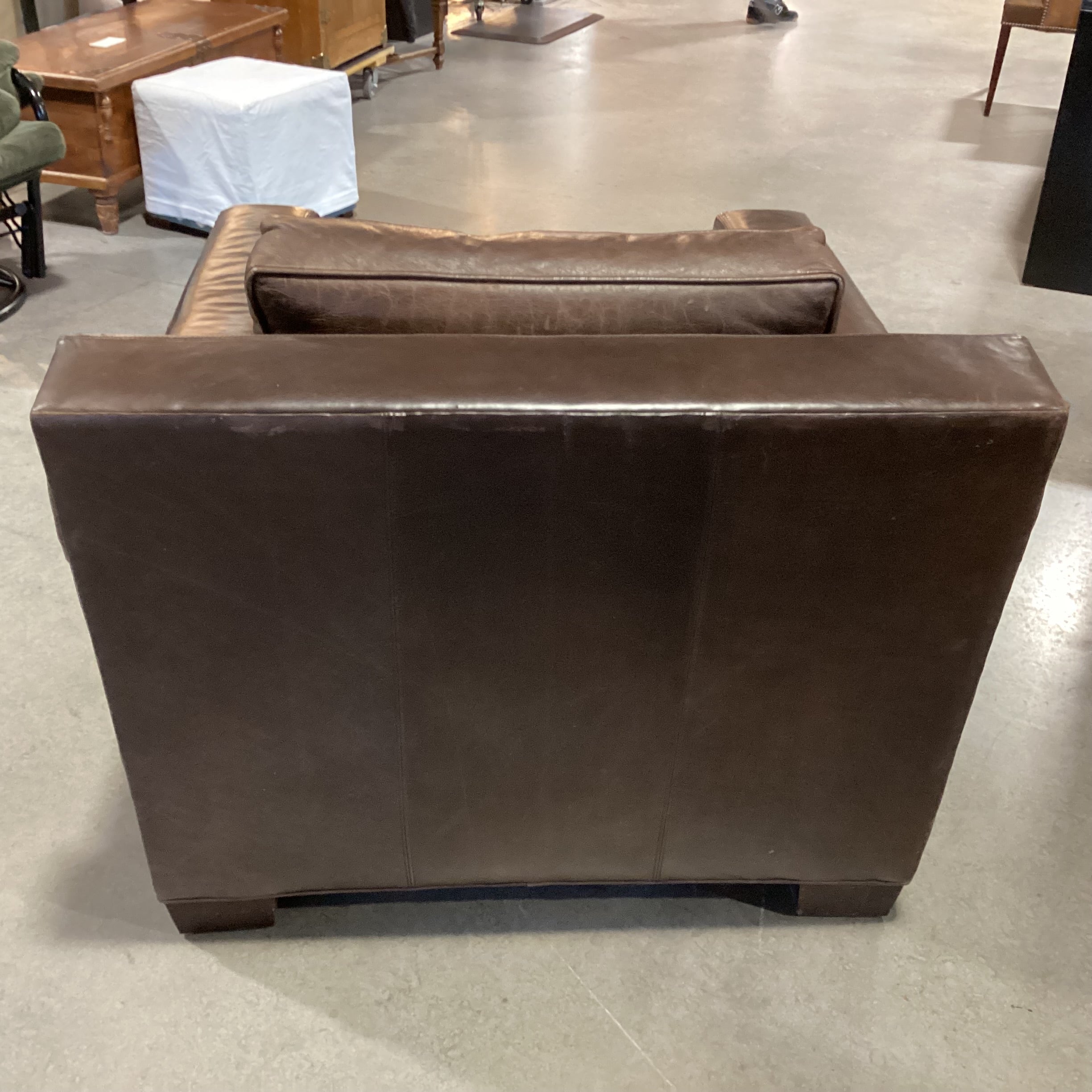 Ralph Lauren Distressed Leather Down Mix Track Arm Chair 38"x 40"x 31"