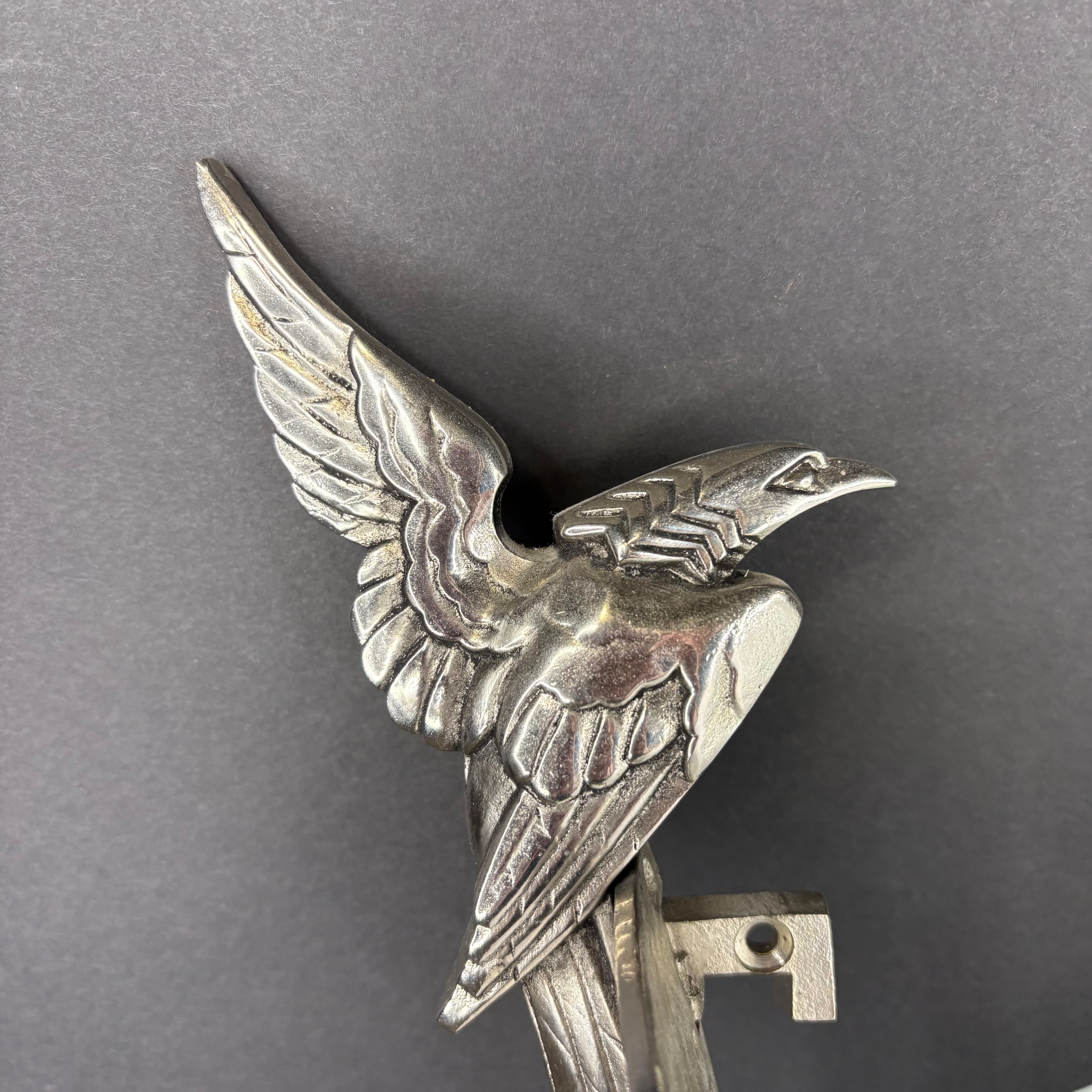 Art Deco 1-Light Silver Birds with Frosted Glass Wall Sconce 15.5”x 10”x 4”