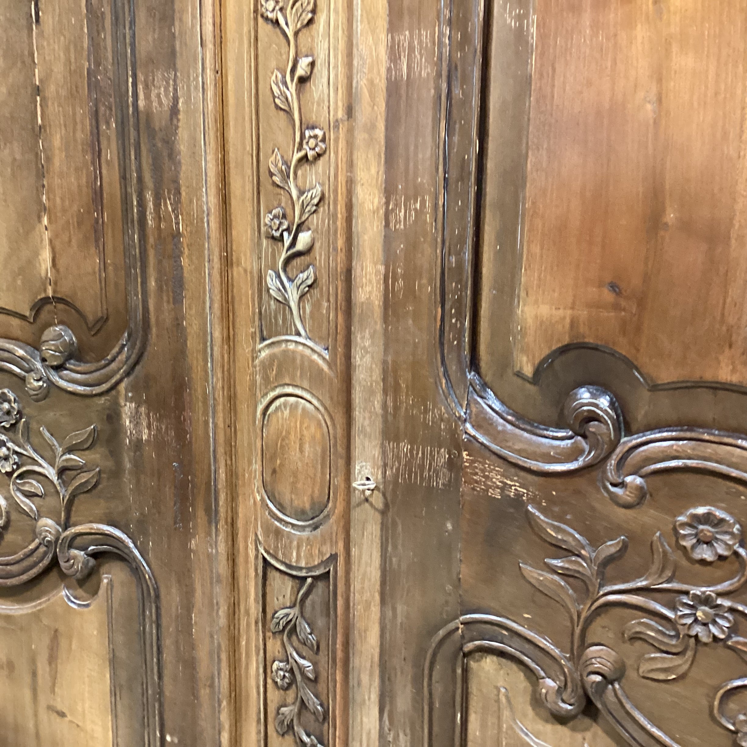 Ornate Carved Bird Floral 2 Door 6 Drawer Armoire 71"x 29"x 88"