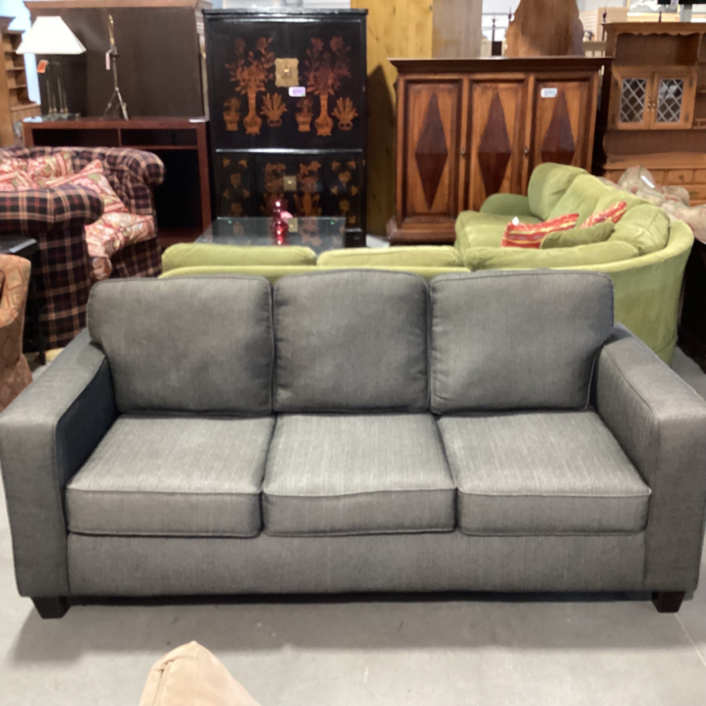 Charcoal Woven Queen Sleeper Sofa 82"x 38"x 35"