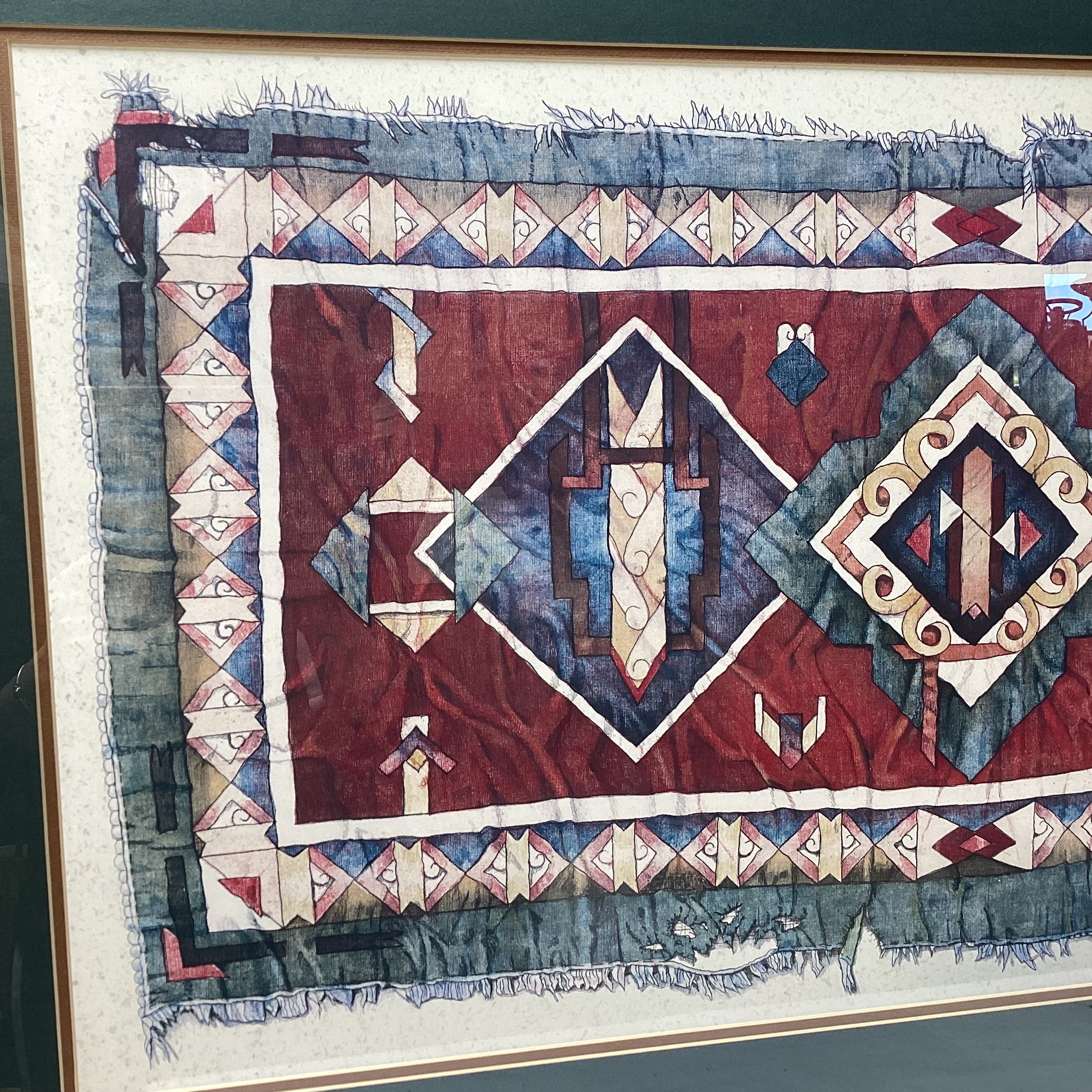 Bruce Weinberg "Sacred Rug" Framed Print 41" x 25"