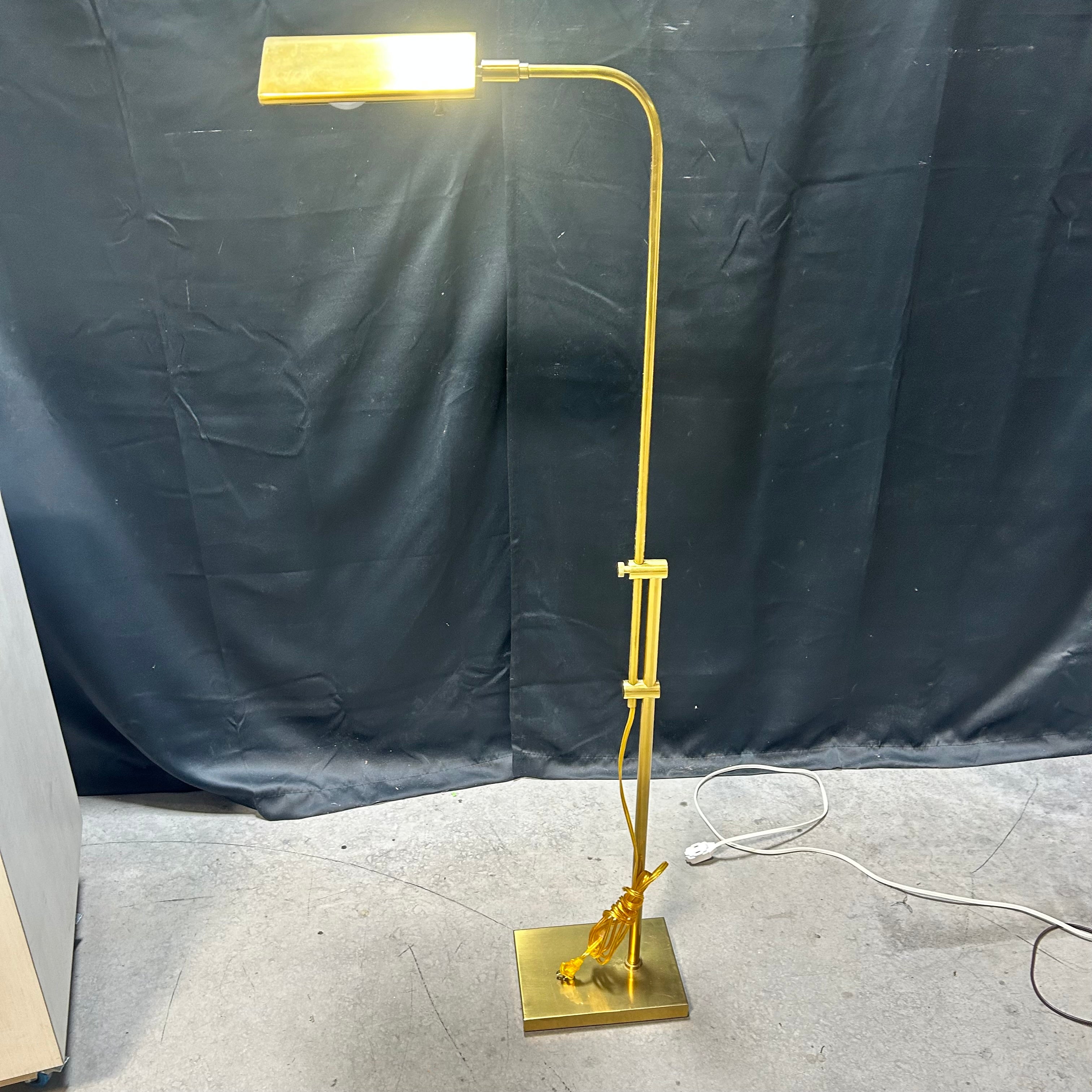 Brass Adjustable Pharmacy Floor Lamp 7"x 18"x 55"