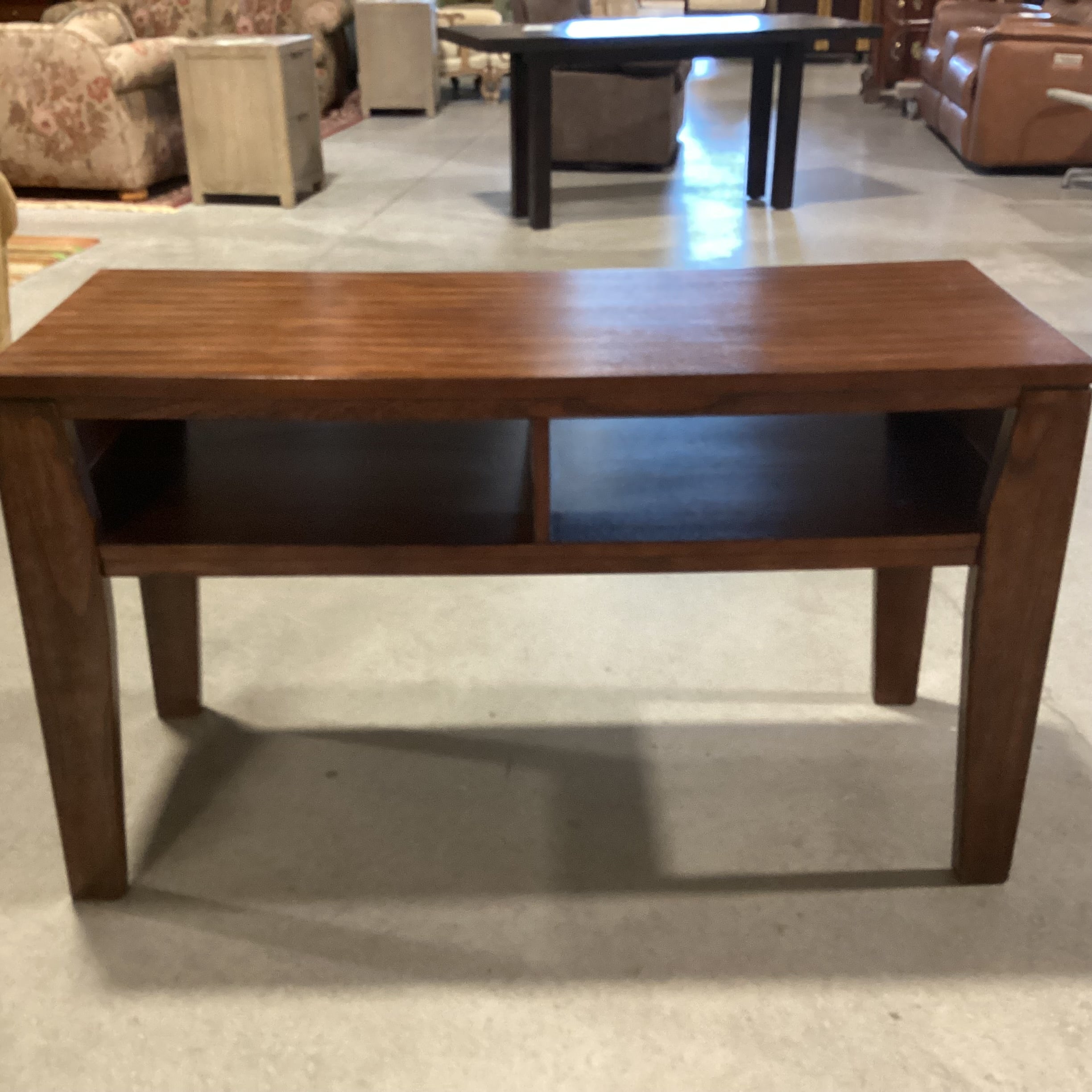 Dark Finish Wood with Open Cubbies Console Sofa Table 48"x 19"x 28"