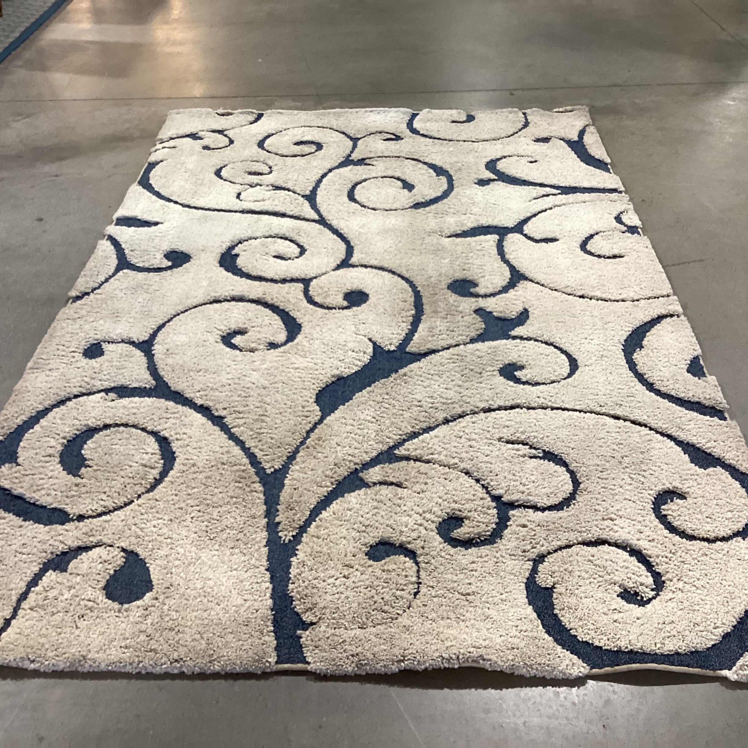 Safavieh Beige Blue Florida Shag Rug 6'x 9'