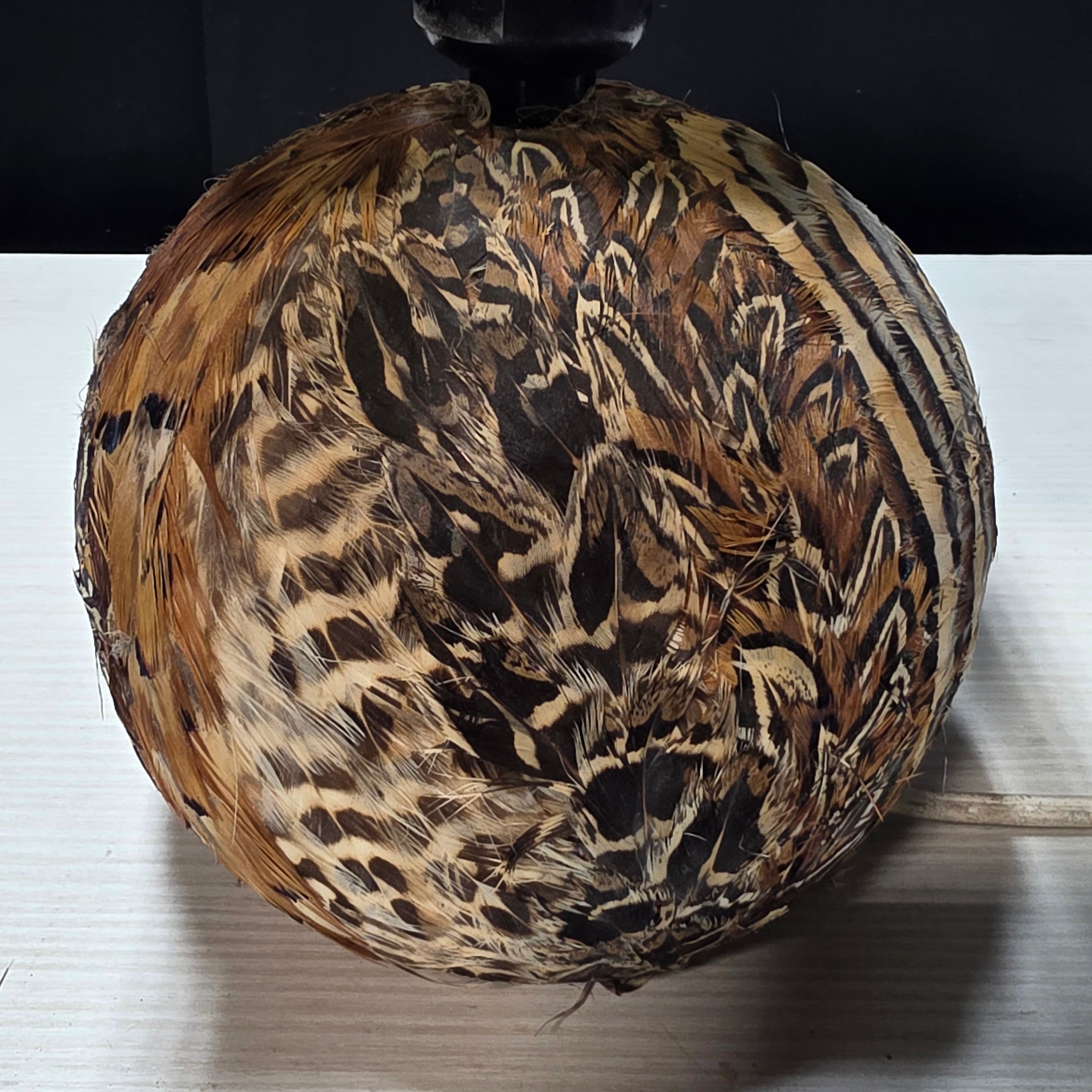 Mini Table Lamp Real Feather Base Art 6.25"x6.25"x13"