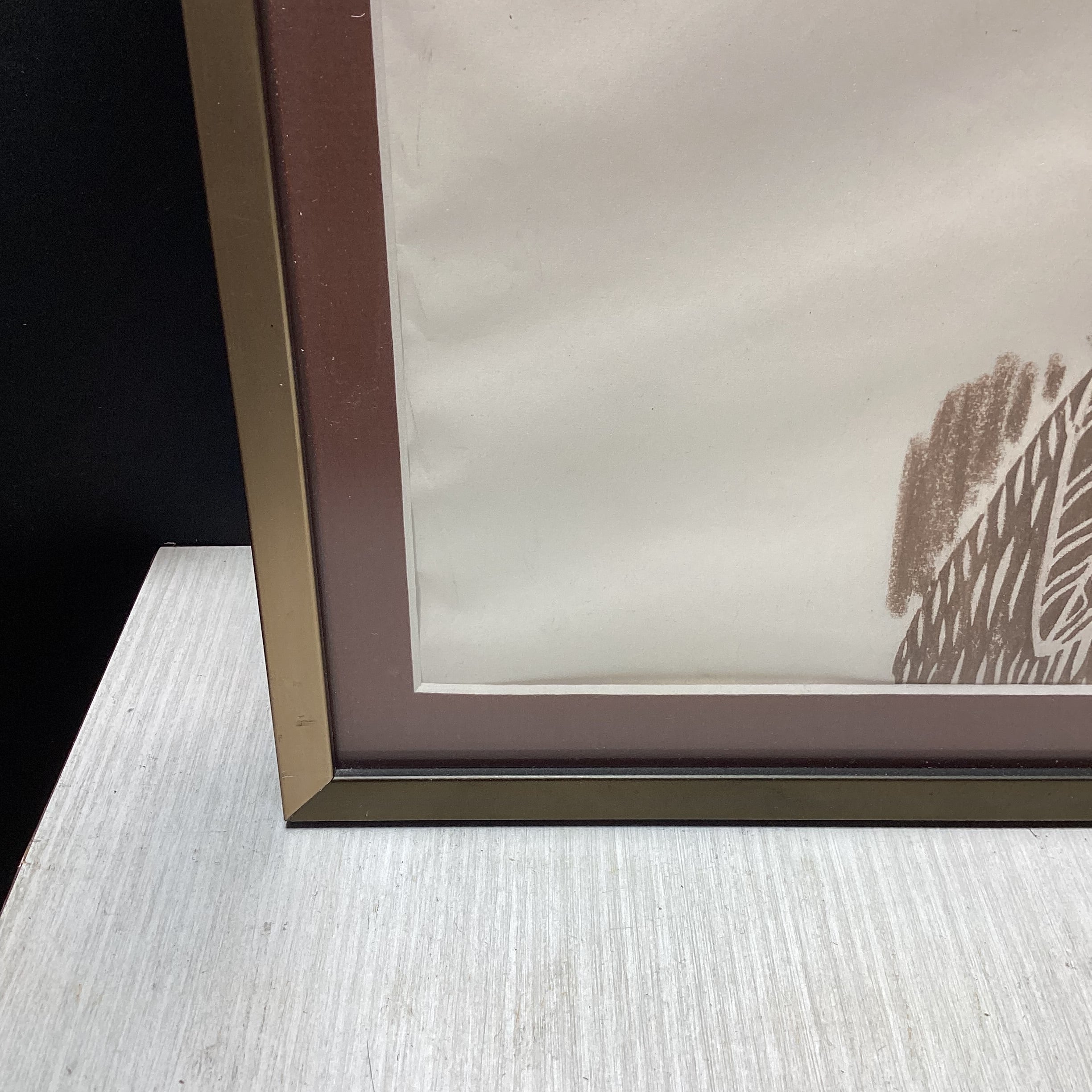 Framed Gravestone Rubbing Of Sir Thomas Peyton 17" x 30.5"