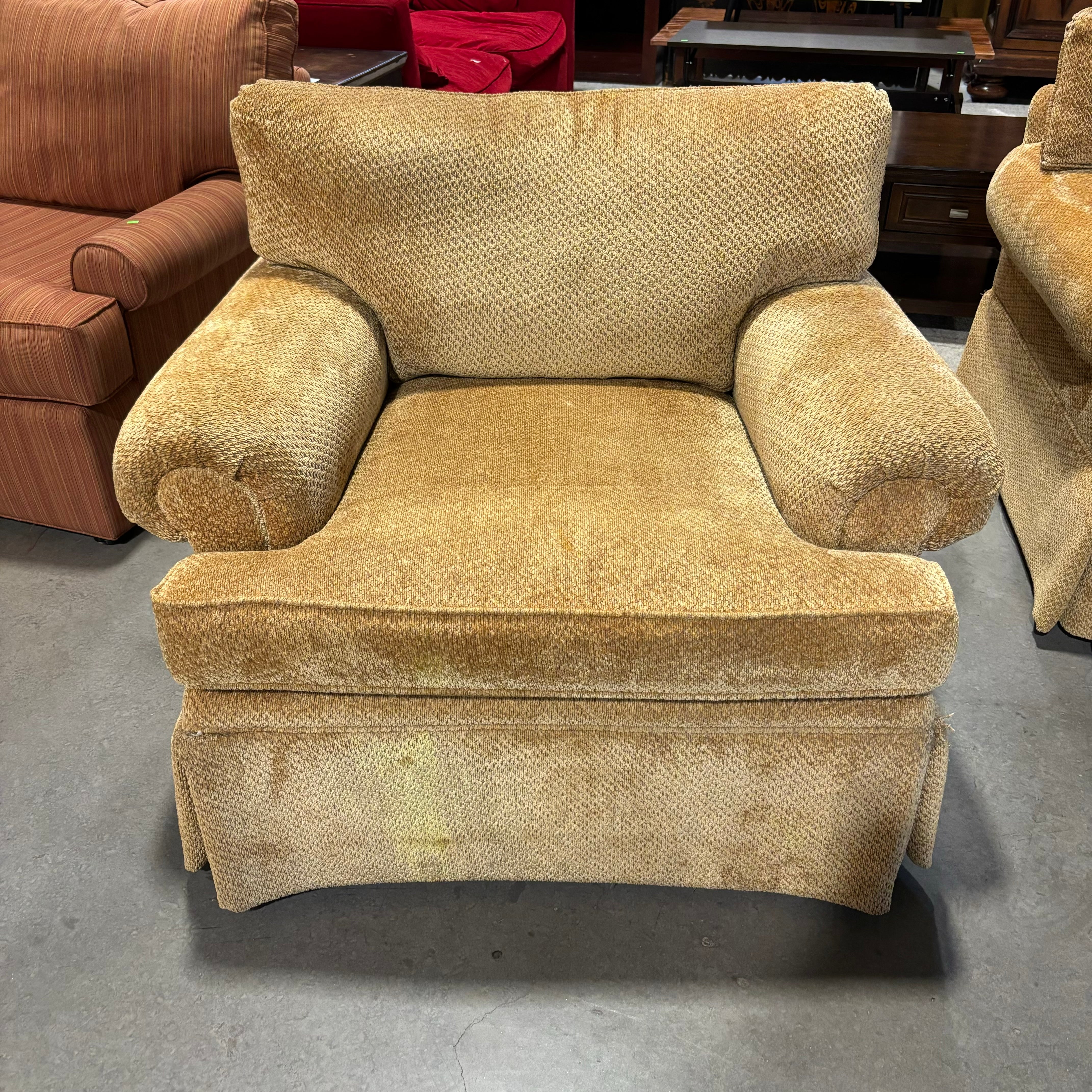 William Alan Gold Chenille Woven Chair 44"x 38"x 31"