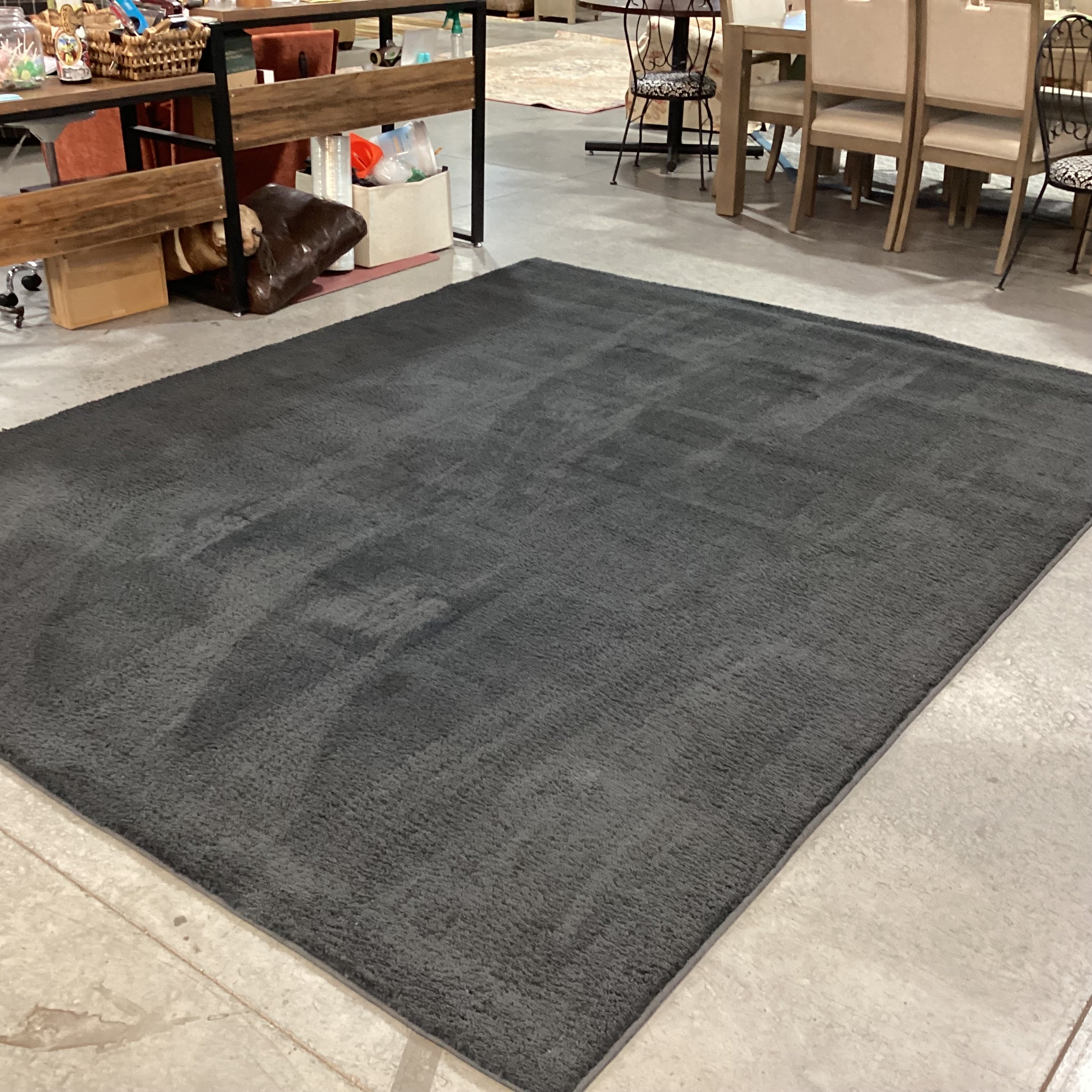 DahDoul Stone Black High Pile Rug