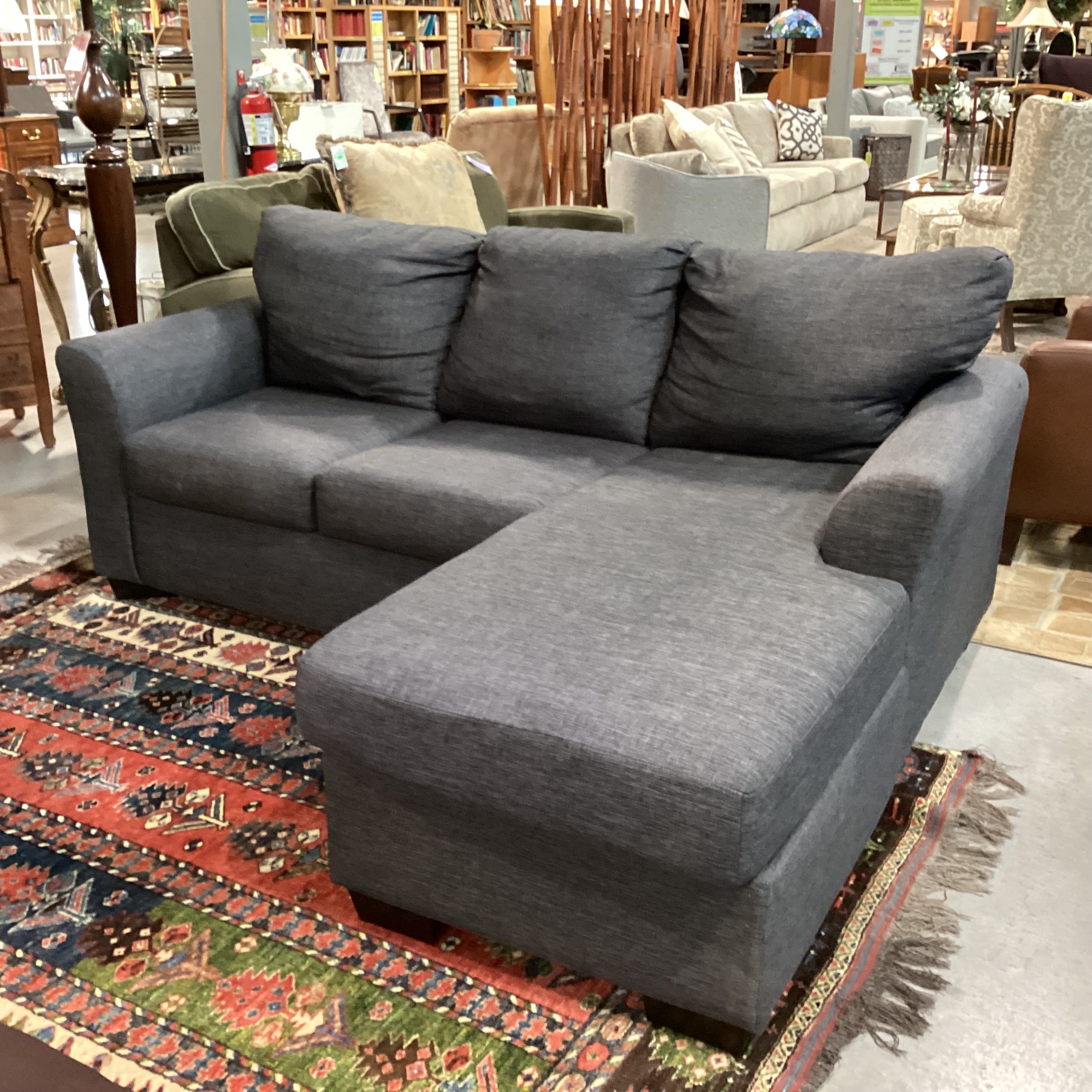 Charcoal Woven 2 Piece with Left or Right Chaise Sectional 81"x 68"x 37"x 36"