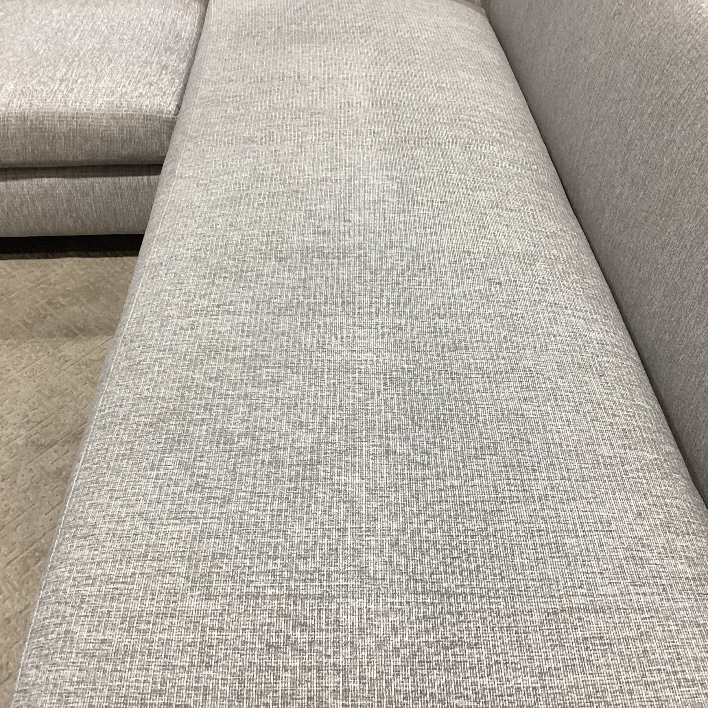 Modern Grey Woven Bench Cushions 2 Piece Sectional 144"x 115"x 41"x 34"