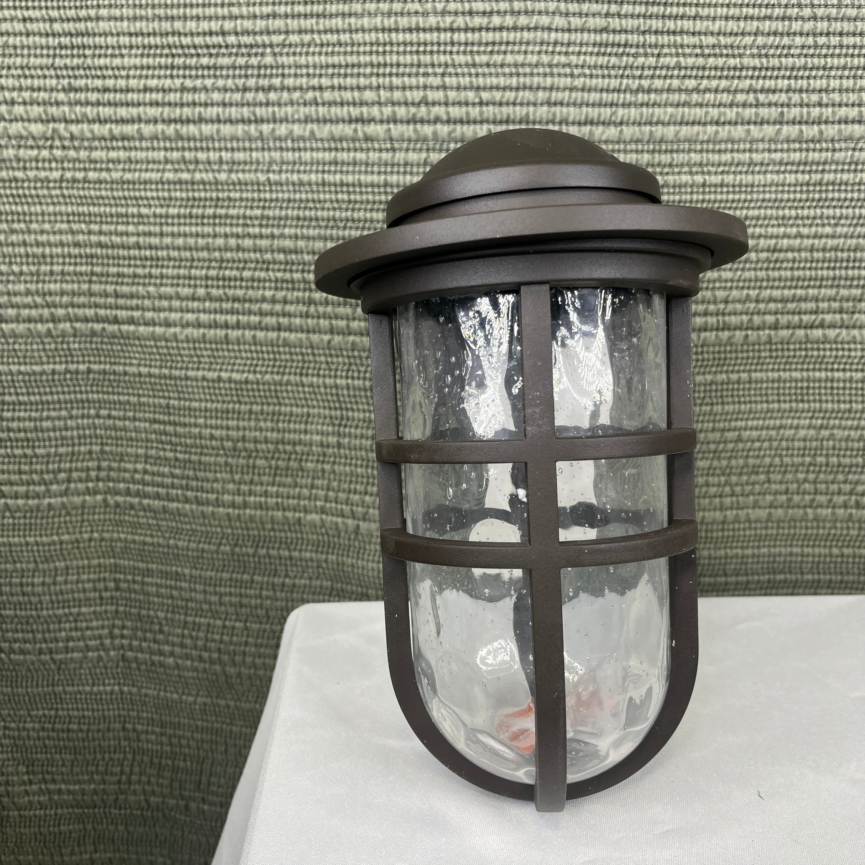 WAC Lighting Steampunk 1-Light LED Bronze with Clear Seeded Glass Outdoor Wall Sconce 7.13"x 9.5"x 7.13"